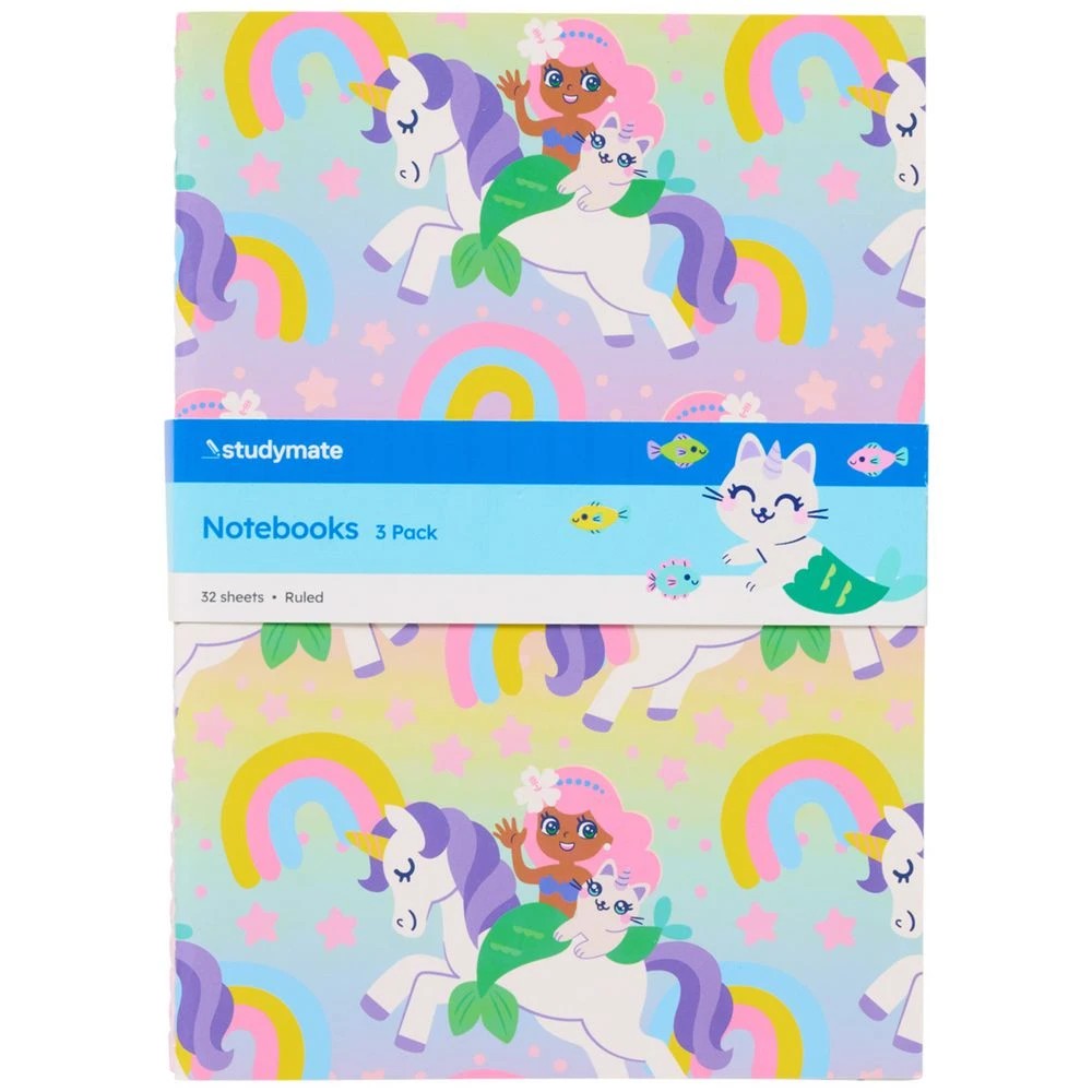 1 Studymate Purrmaid A5 Notebook 64 Pages 3 Pack, 1 of 5