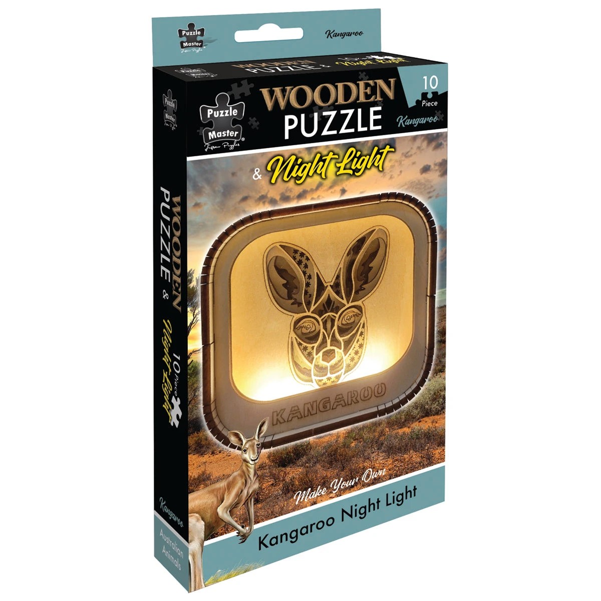 1 Puzzle Master Wooden Night Light Puzzle Kangaroo, 1 of 1