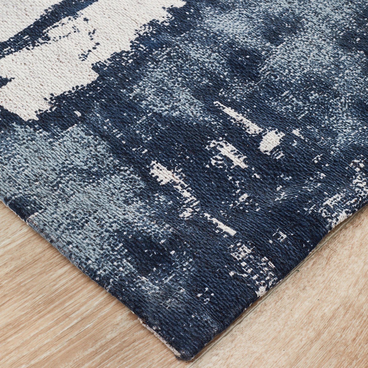 3 Common Ground Rugs Camellia 11 400x80cm - Large Runner Handmade Rug - Blue, 3 of 7
