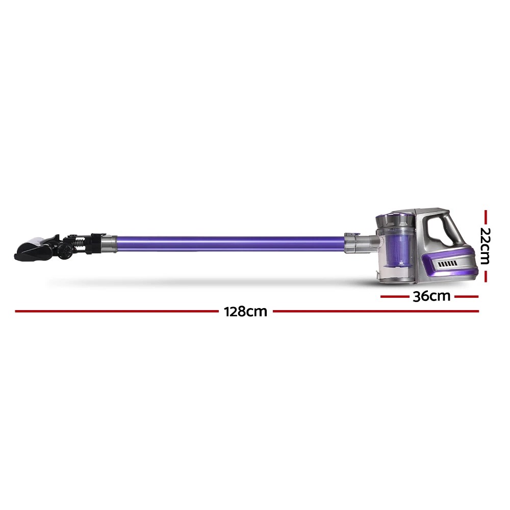 2 Devanti Stick Vacuum Cleaner Cordless Roller Brush 150W Purple - Purple, 2 of 6