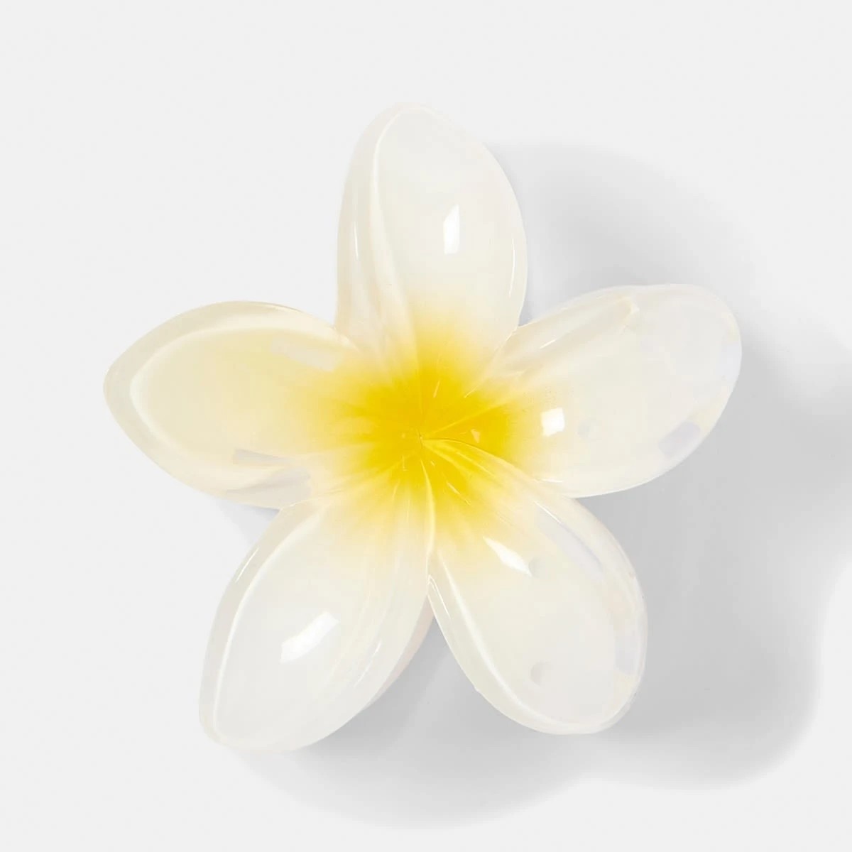 1 White Frangipani Claw Hair Clip, 1 of 4