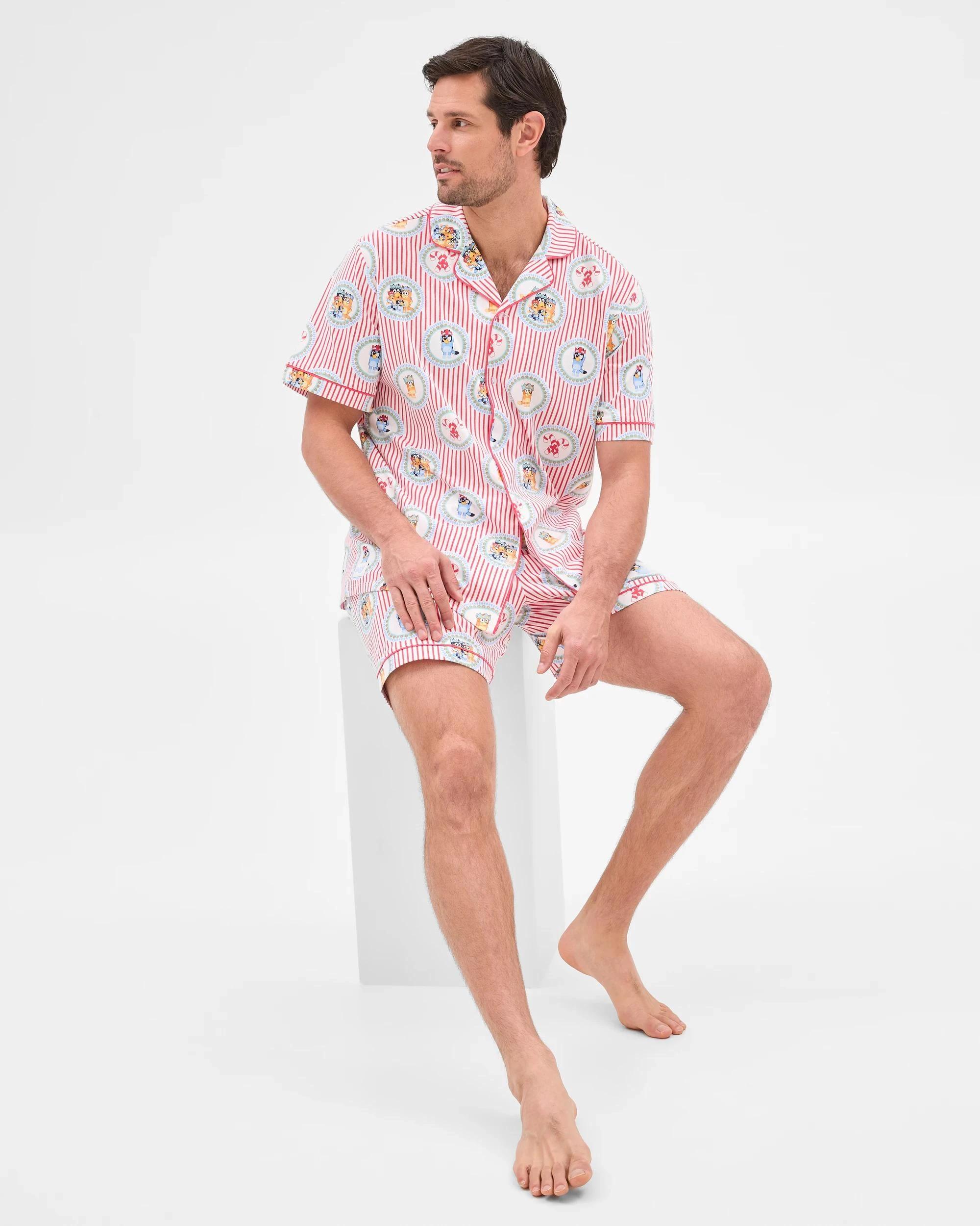 6 Family Matching Christmas Bluey Mens Australian Cotton Pyjama Set BLUEY, 6 of 8