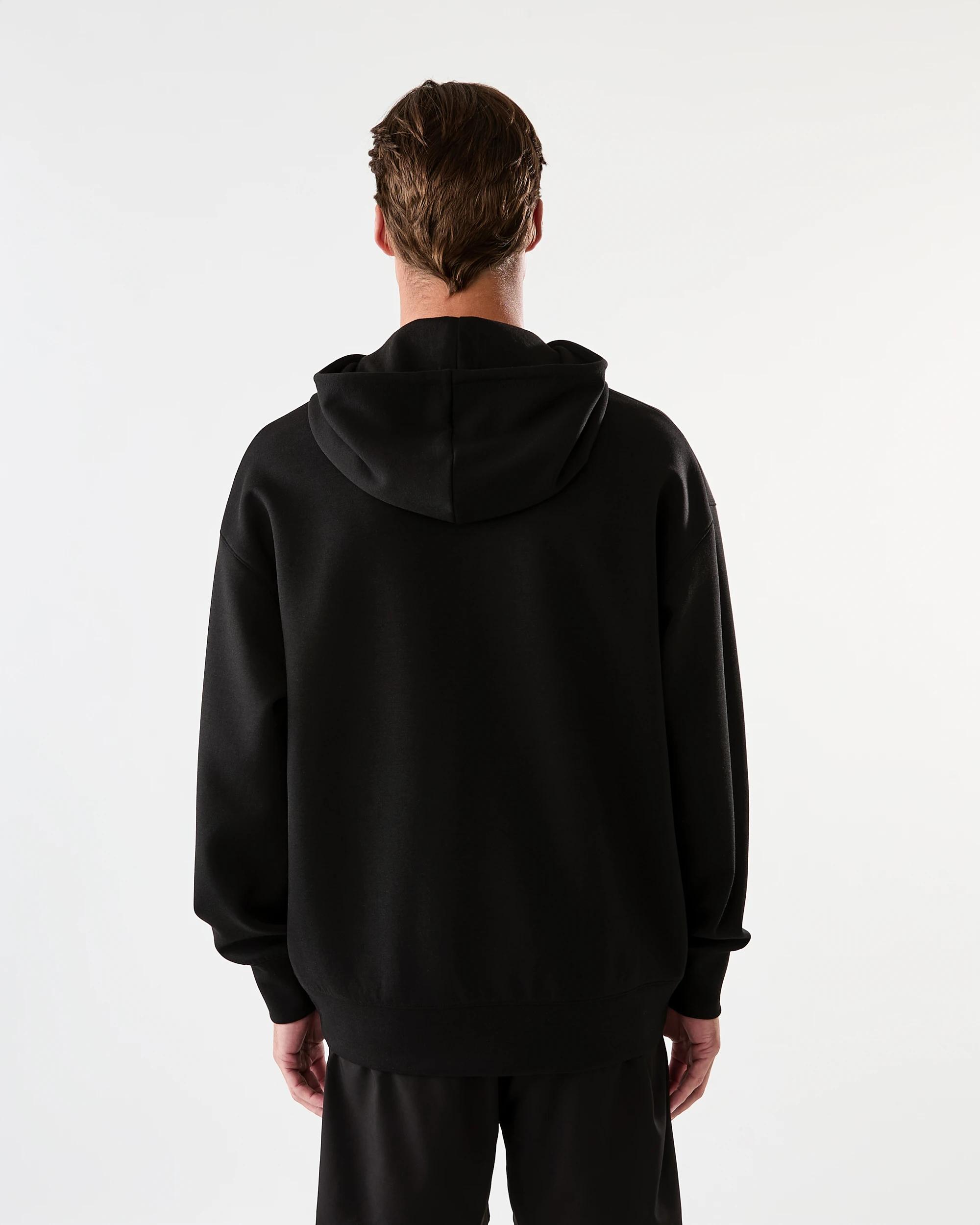 4 Active Mens Relaxed Scuba Hoodie Black, 4 of 8