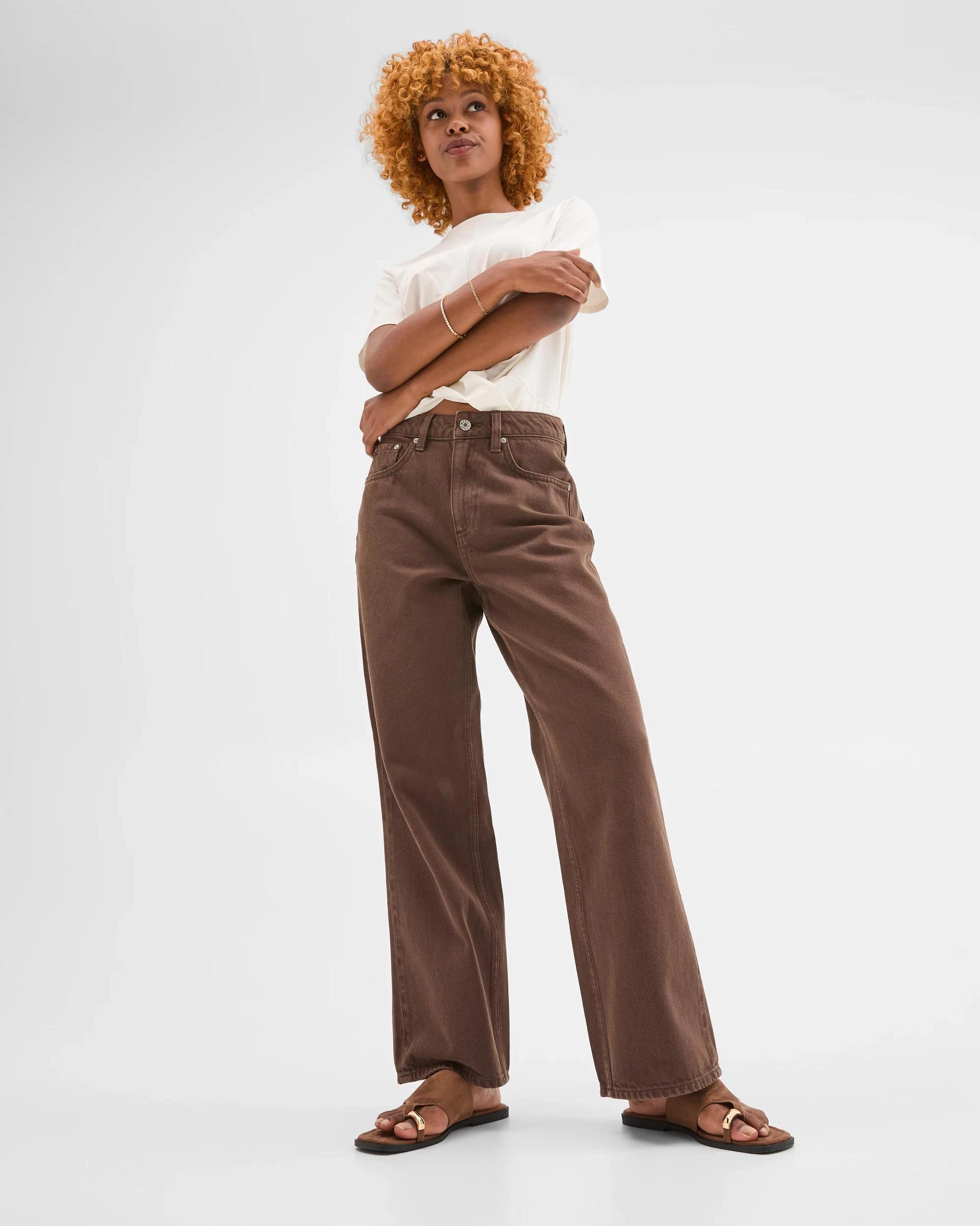 1 Target Petites Petites Imogen Denim Loose Fit Jeans CHOCOLATE, 1 of 5