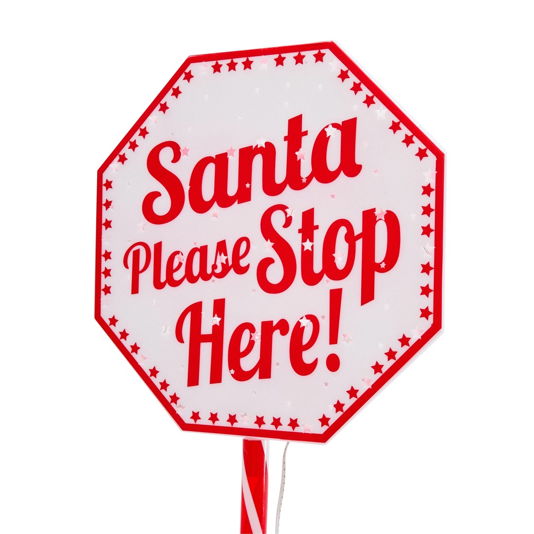 5 Solar LED Light Up Santa Stop Here Stake, 5 of 8