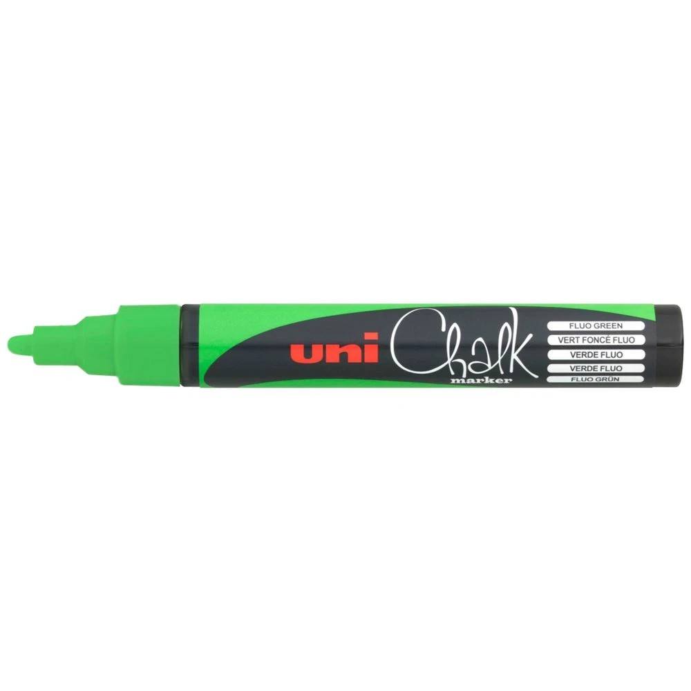 1 Uni Liquid Chalk Marker Bullet Tip Fluoro Green, 1 of 2