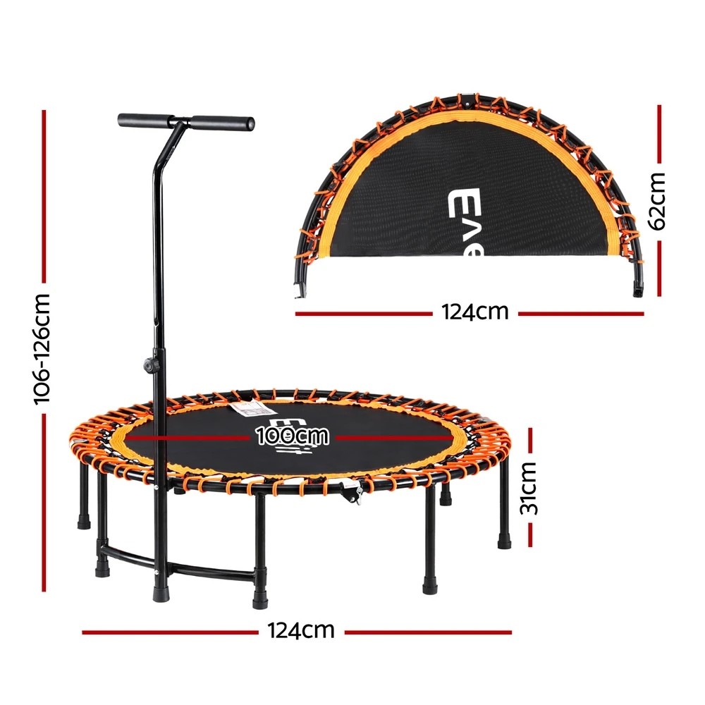 2 Everfit 48inch Fitness Foldable Trampoline Jumping Rebounder Home Gym Handrail - Multi, 2 of 7