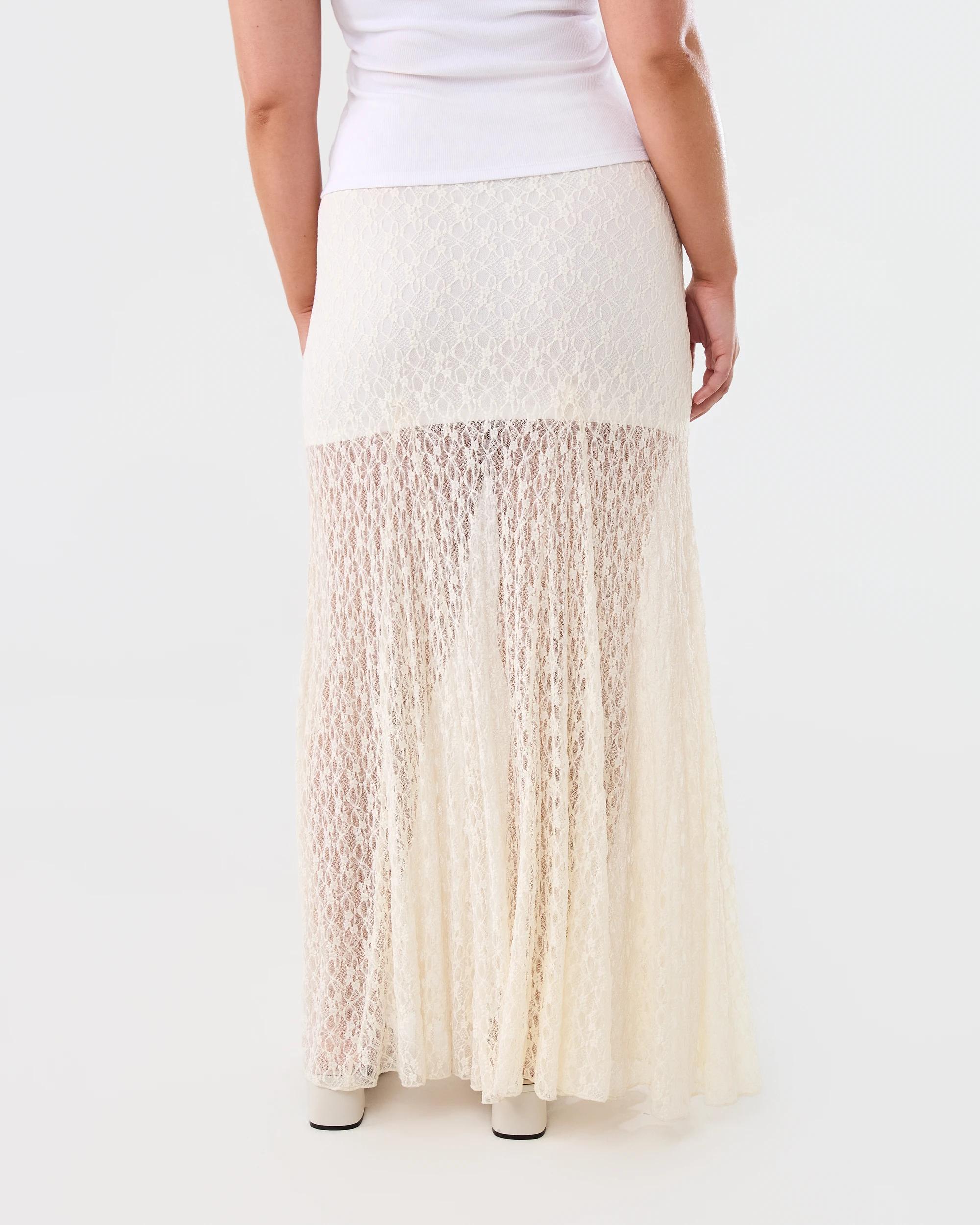 3 Lace Maxi Skirt Cld White, 3 of 5