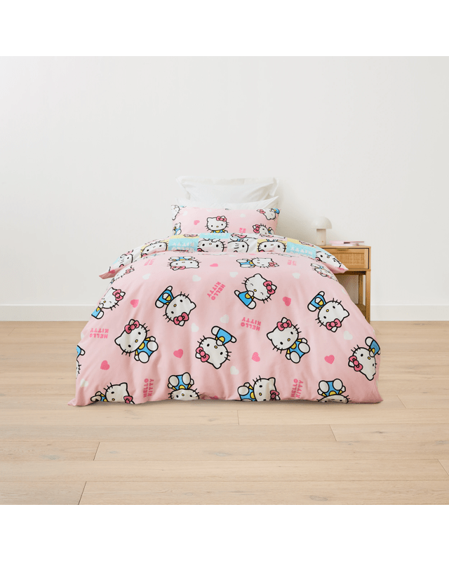 Hello Kitty Cotton Quilt Cover Set - Single