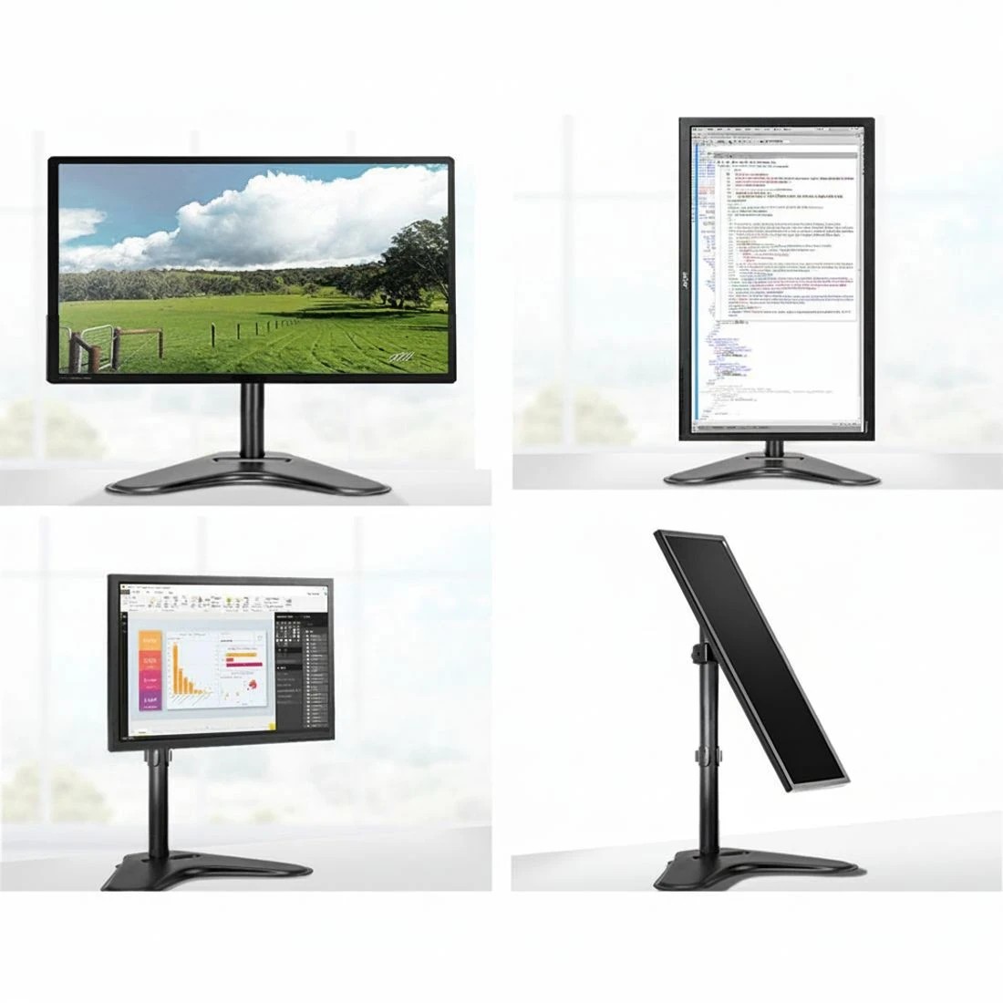 6 Artiss Monitor Arm Desk Mount Screen Holder Ergonomic Adjustable Height Tilt Swivel Rotate VESA Compatible - Black, 6 of 8