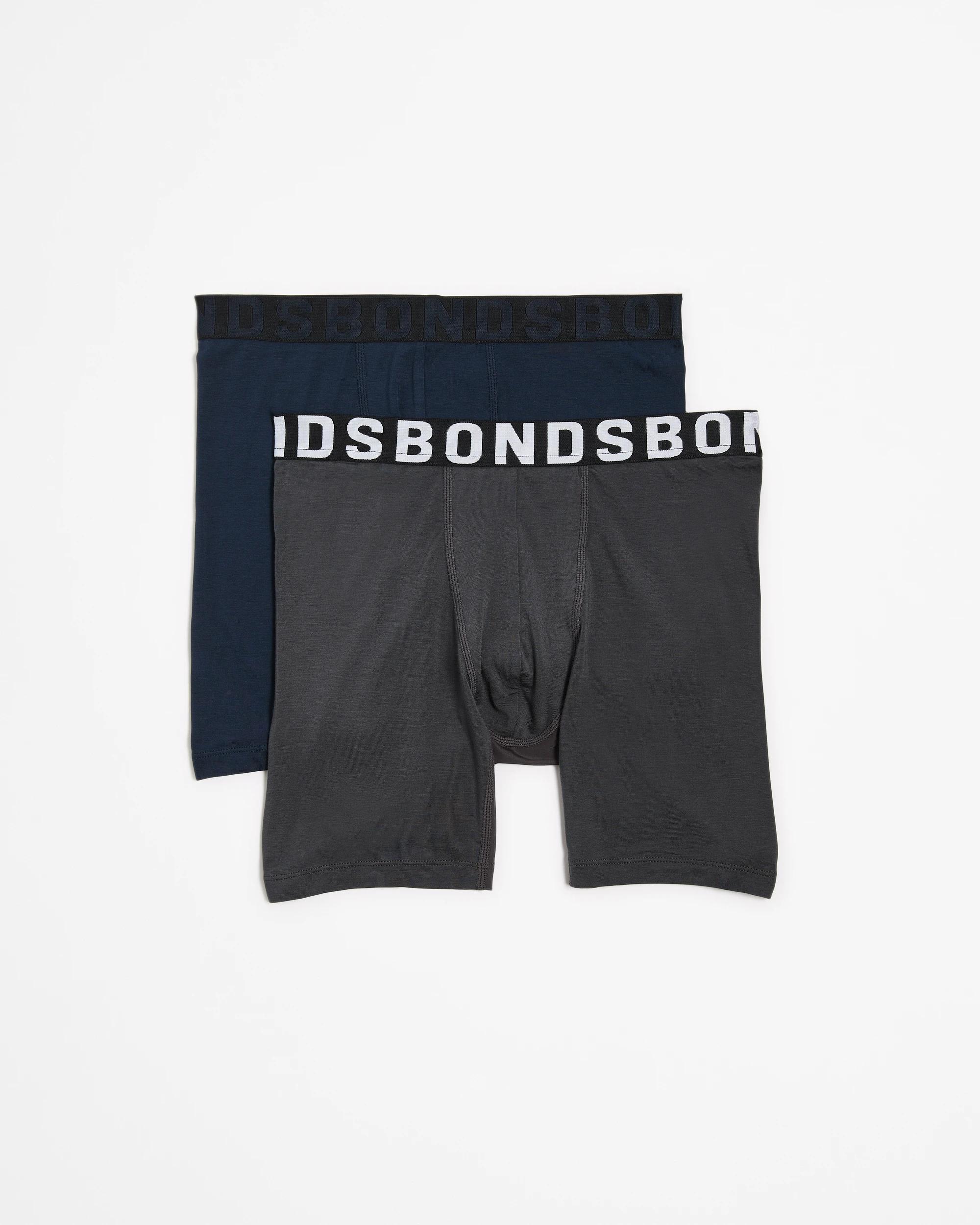 1 Bonds Older Boys Anti Chafe Trunk 2 Pack NAVY / BLACK, 1 of 1