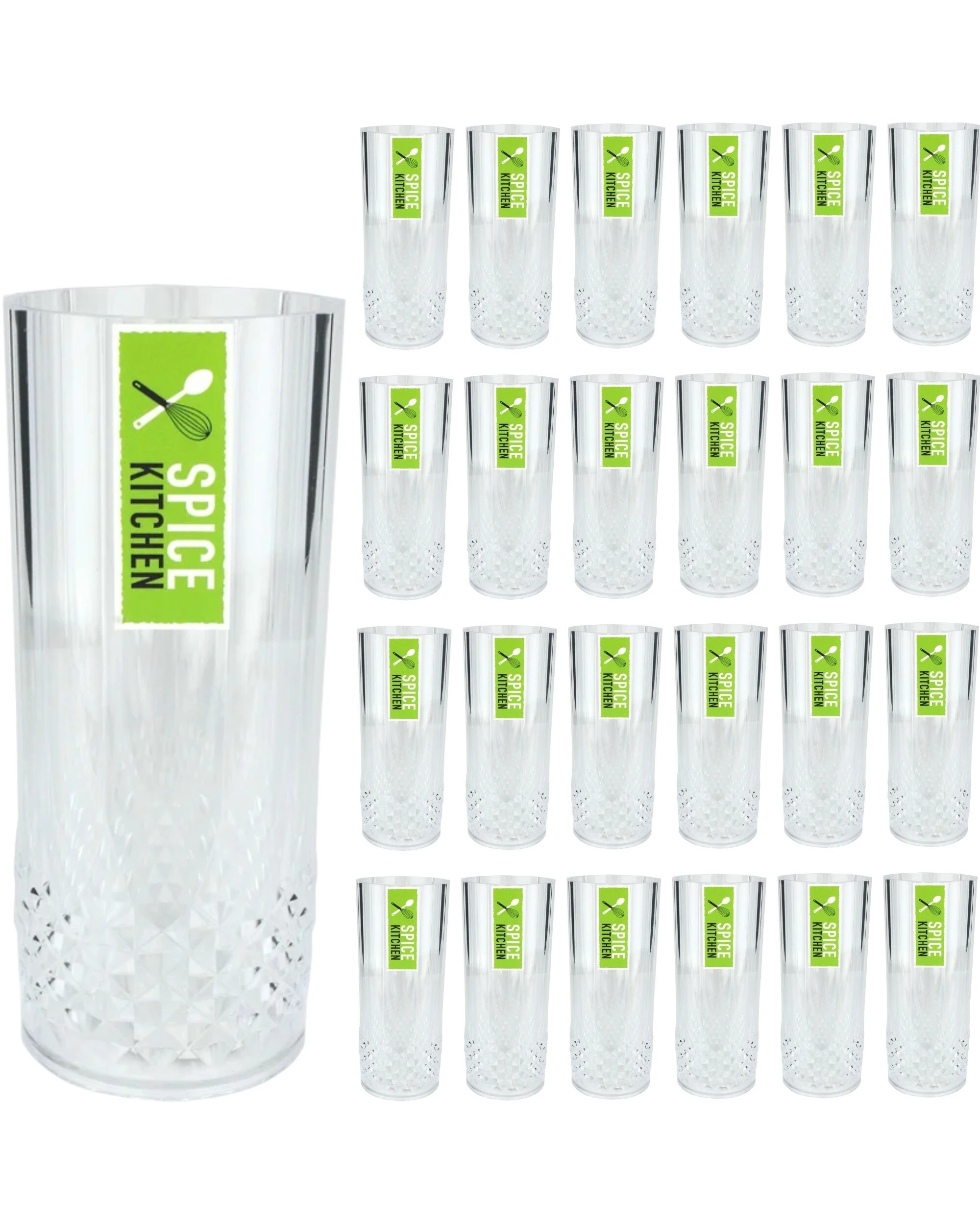 1 Partyrama Crystal Look Acrylic Tumbler Glasses 420ml Bulk Pack of 24 - Clear, 1 of 1
