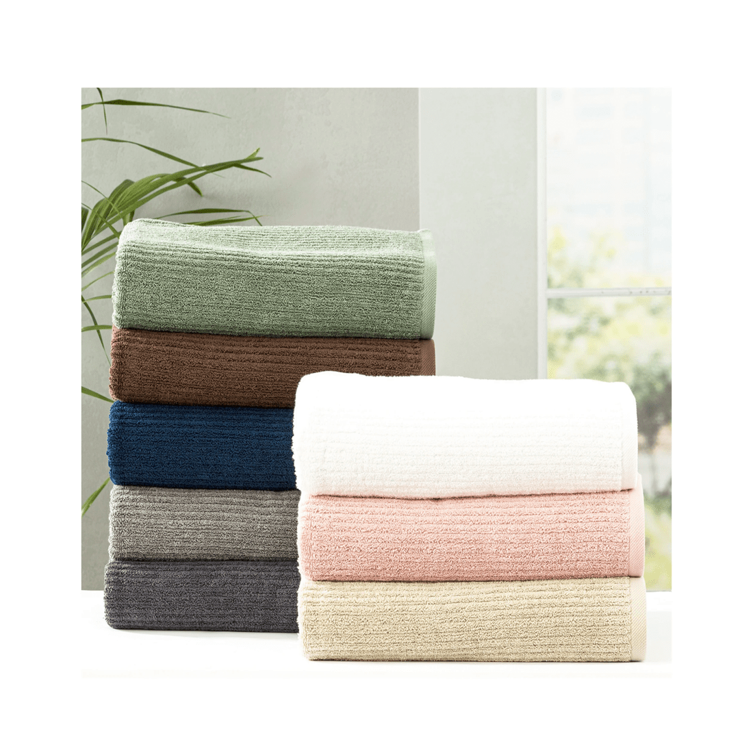 3 2pc Renee Taylor Cobblestone Bath Sheet Towel 160cm Cotton Ribbed 650 Gsm Stone.
 - Natural, 3 of 3