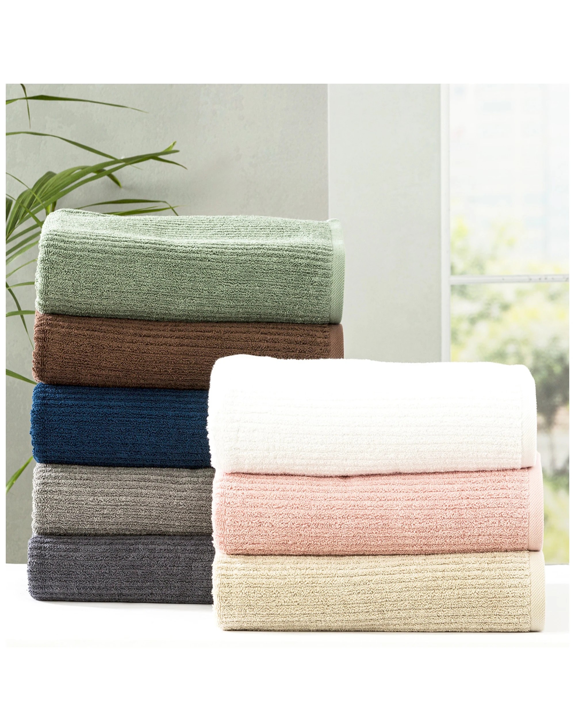 3 2pc Renee Taylor Cobblestone Bath Sheet Towel 160cm Cotton Ribbed 650 Gsm Stone.
 - Natural, 3 of 3