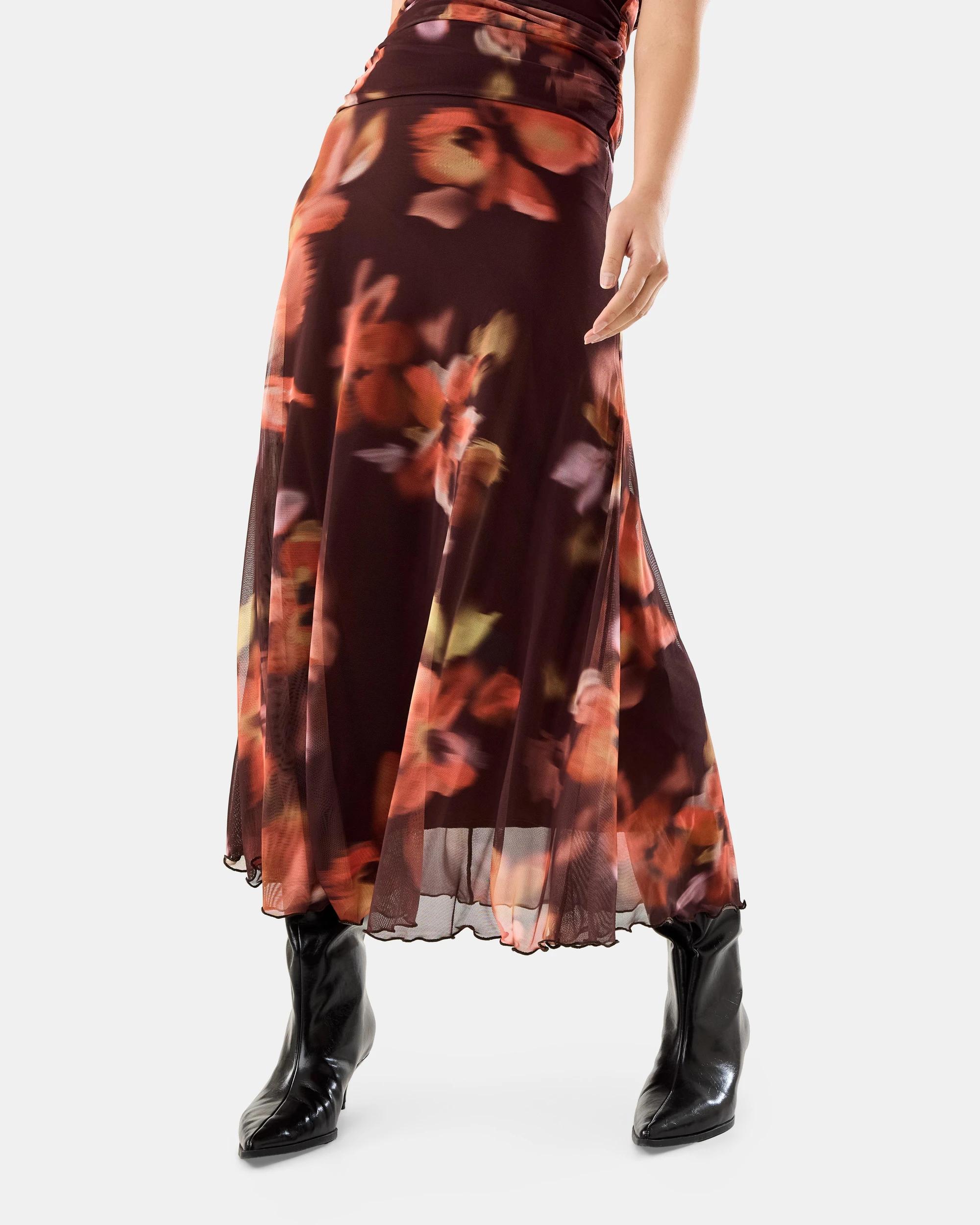 1 Mesh Maxi Skirt Hazy Flora, 1 of 7