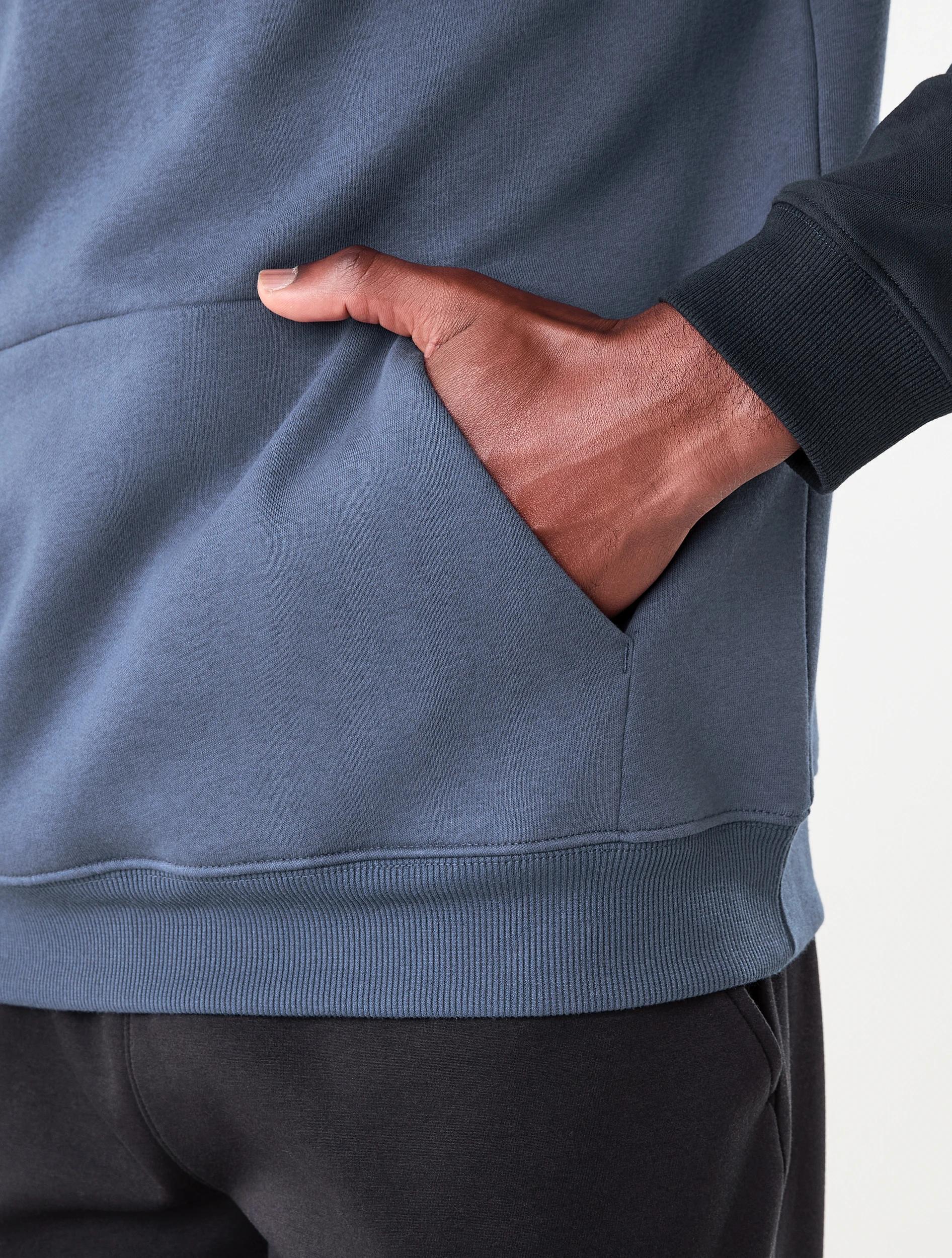 6 Active Mens Colour Block Hoodie Navy/blue, 6 of 6