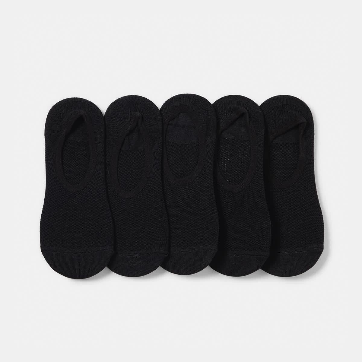 1 5 Pack No Show Sport Socks BLACK, 1 of 3