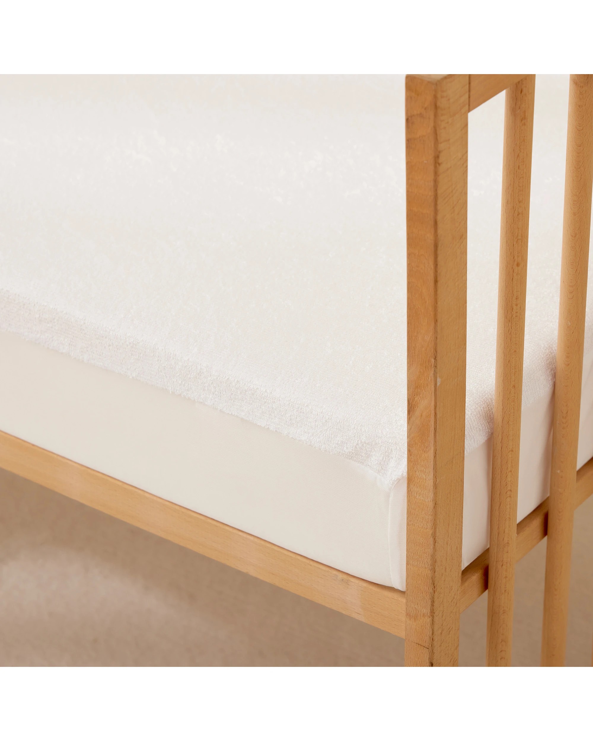 6 Dreamaker Baby Bamboo Terry Waterproof Mattress Protector - COT Boori Size - White, 6 of 8
