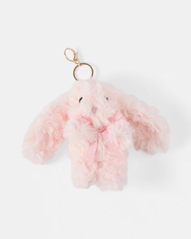 Fluffy Bunny Charm Keyring - 