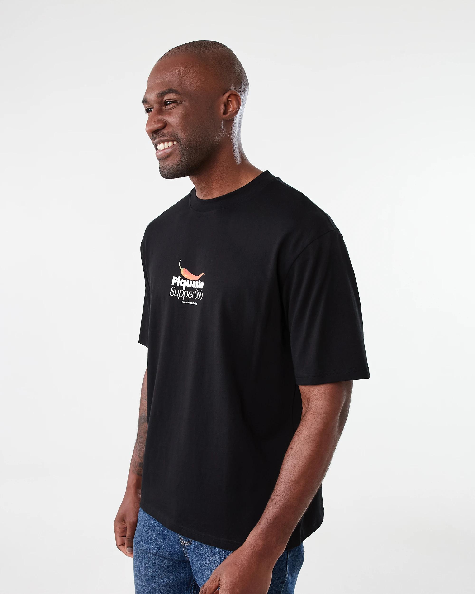 2 Oversized Print T-shirt Blk Piqnte, 2 of 7