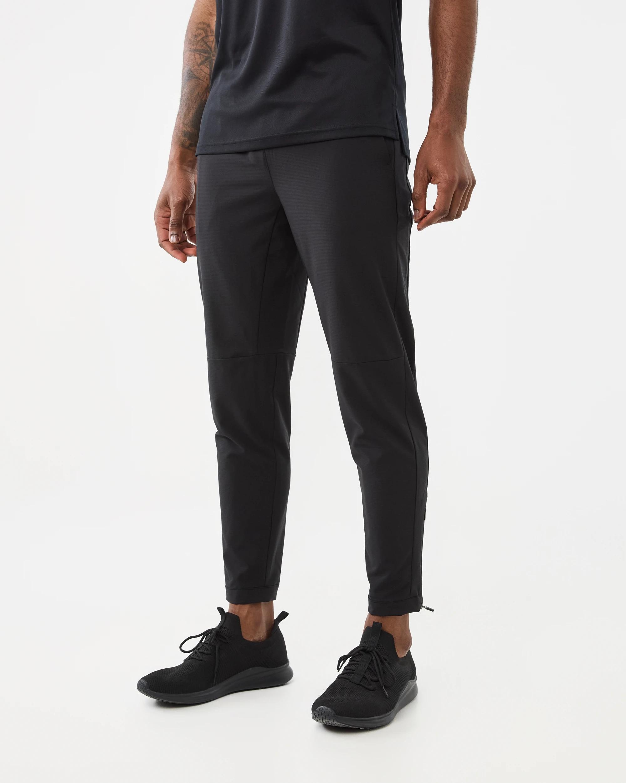 2 Active Mens Stretch Woven Joggers Black, 2 of 7