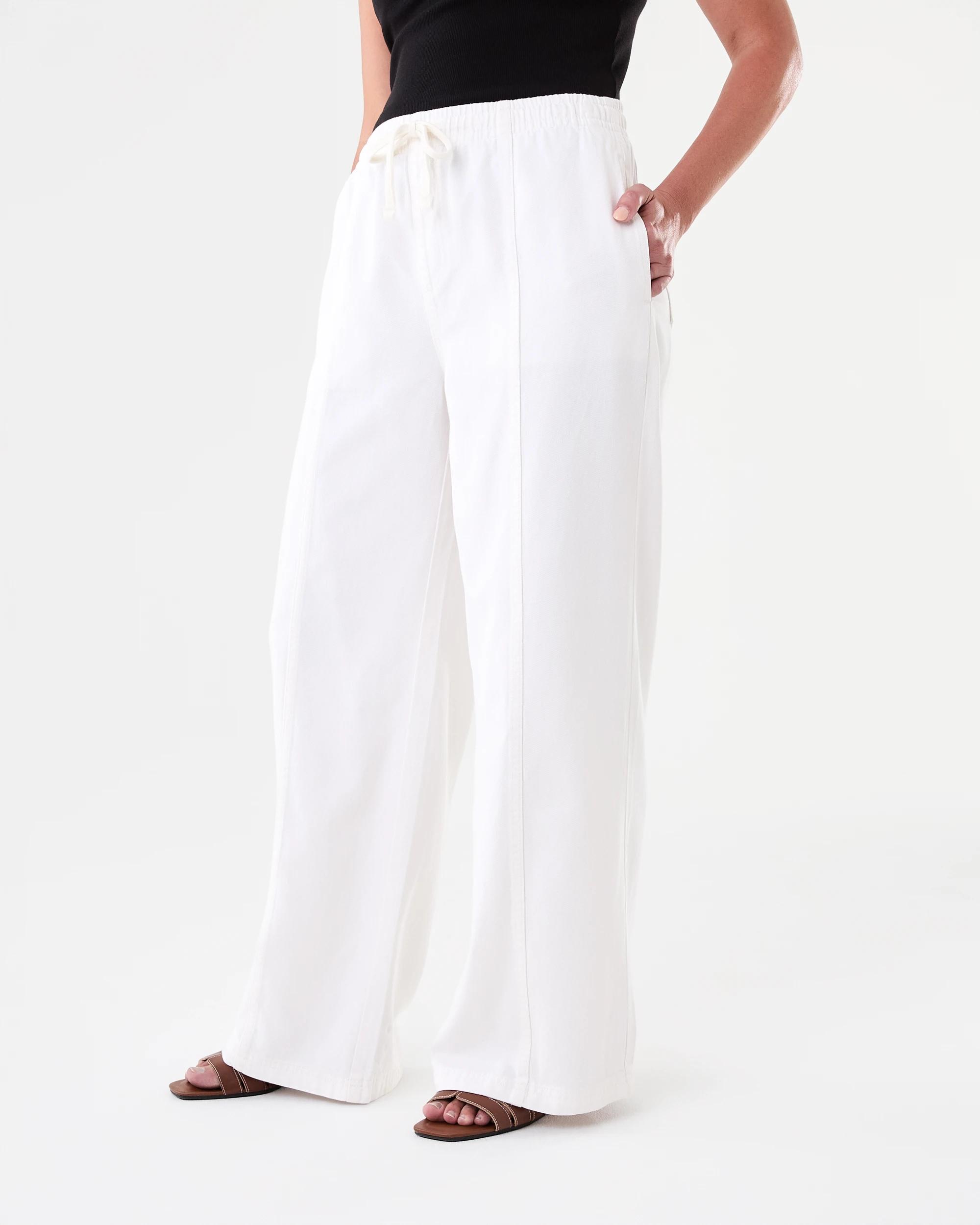 2 Seam Front Wide Leg Jeans Ecru, 2 of 9