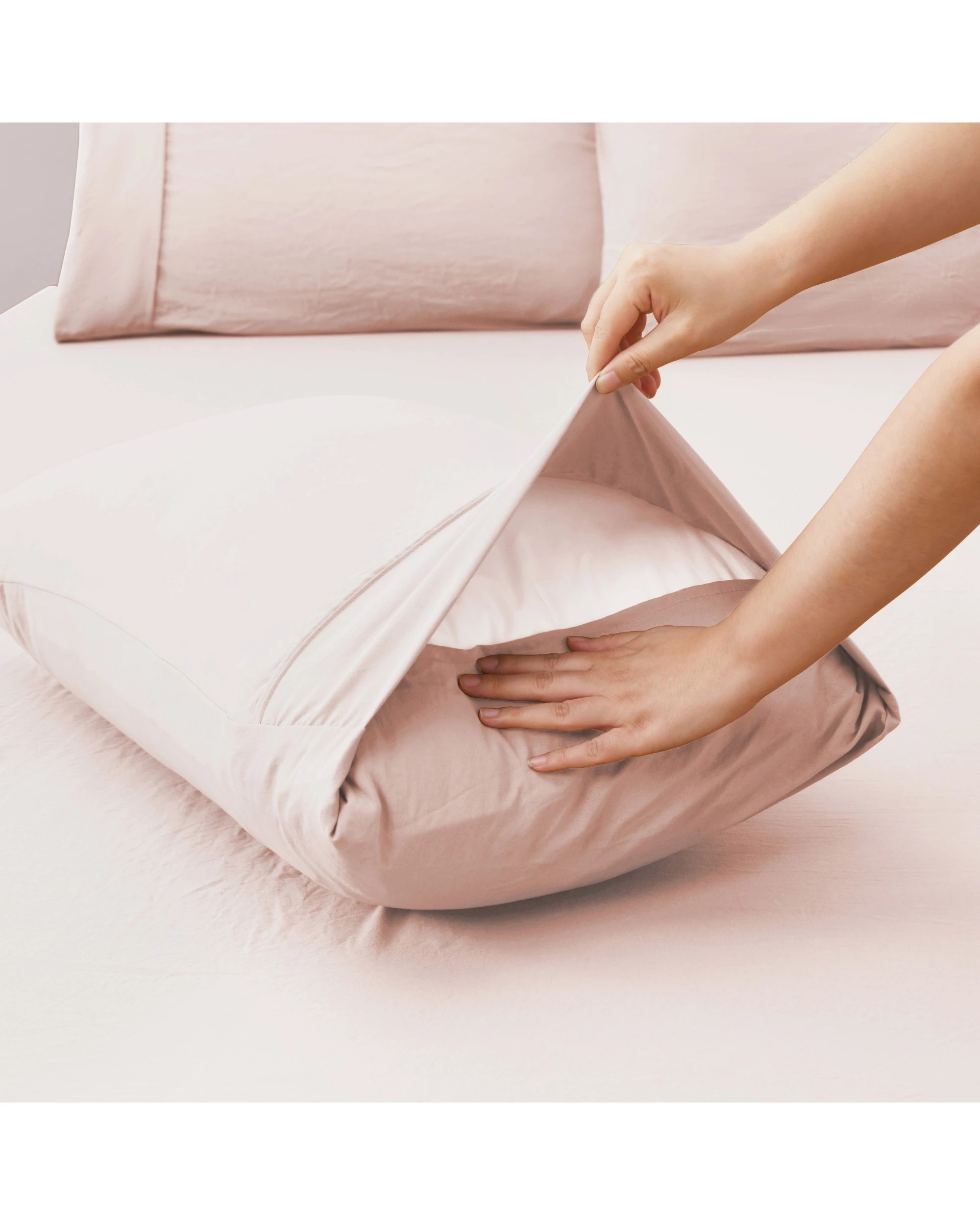 8 Dreamaker Superfine Washed Microfibre Combo Fitted Sheet Set - Single Bed - Blush Pink, 8 of 10