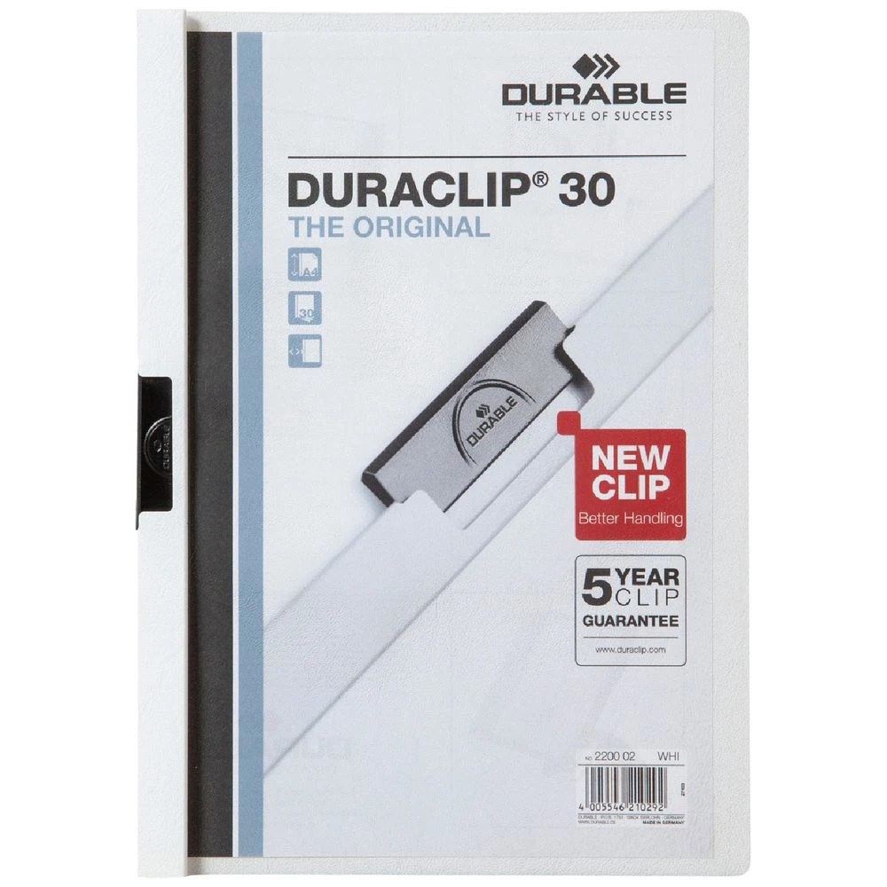 1 Durable A4 Duraclip 30 Clamp File White, 1 of 1