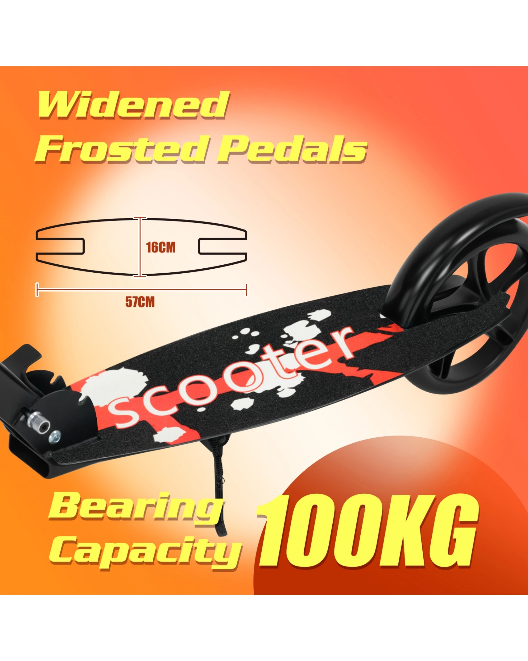 8 Advwin Folding Kids Kick Scooter w/ Big Wheel & Adjustable Height Red, 8 of 10