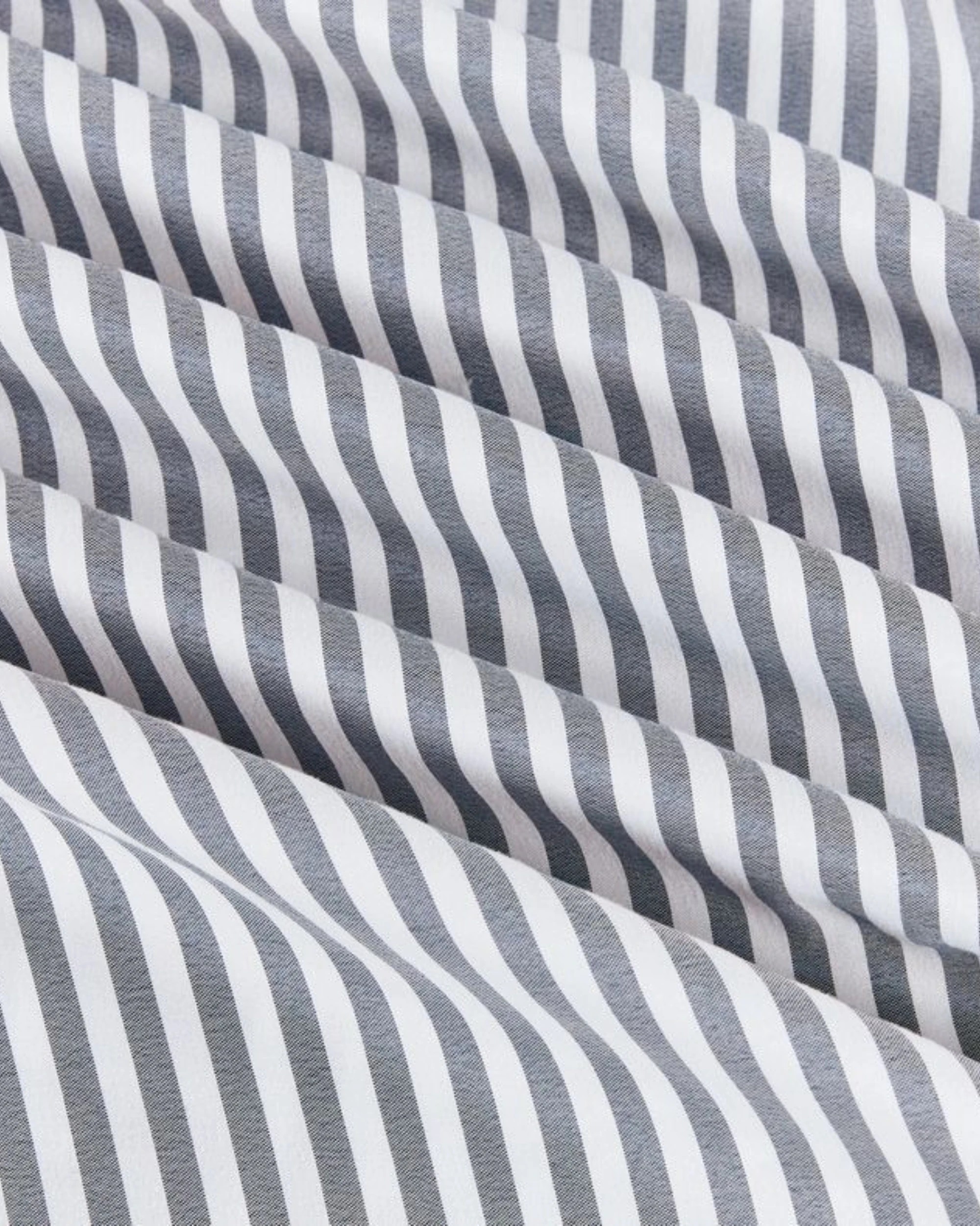 5 CleverPolly Yarn-Dyed Washed Microfibre Quilt Cover Set - Queen Bed - Thin Stripe Steel Blue, 5 of 6