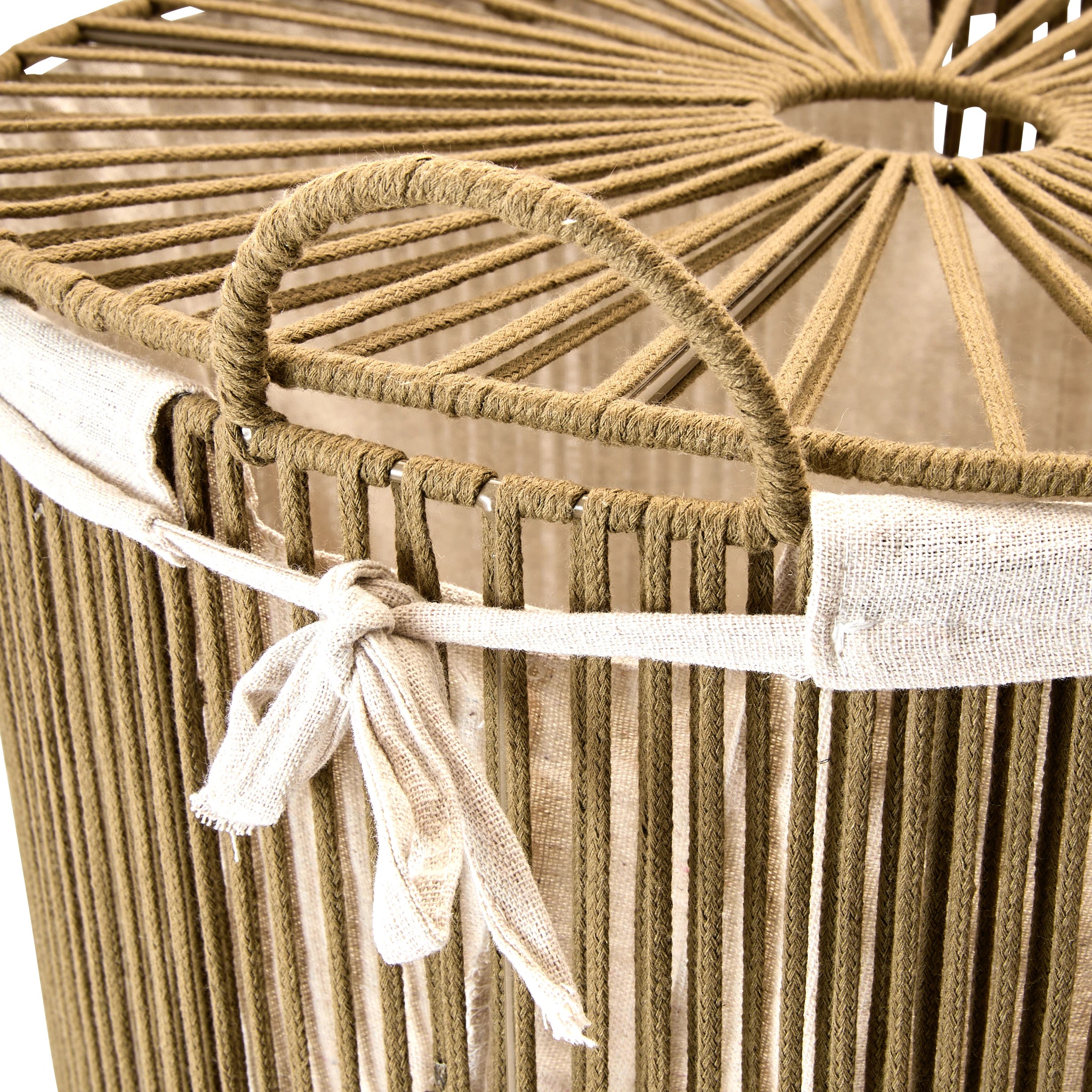 5 Rope Laundry Hamper with Liner - Green, 5 of 8