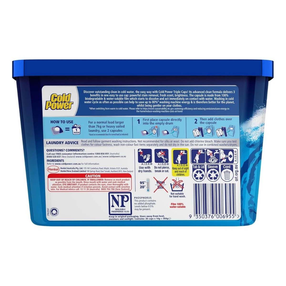 2 Cold Power Pk26 Laundry Capsules Advanced Clean Cold Waterx5, 2 of 3