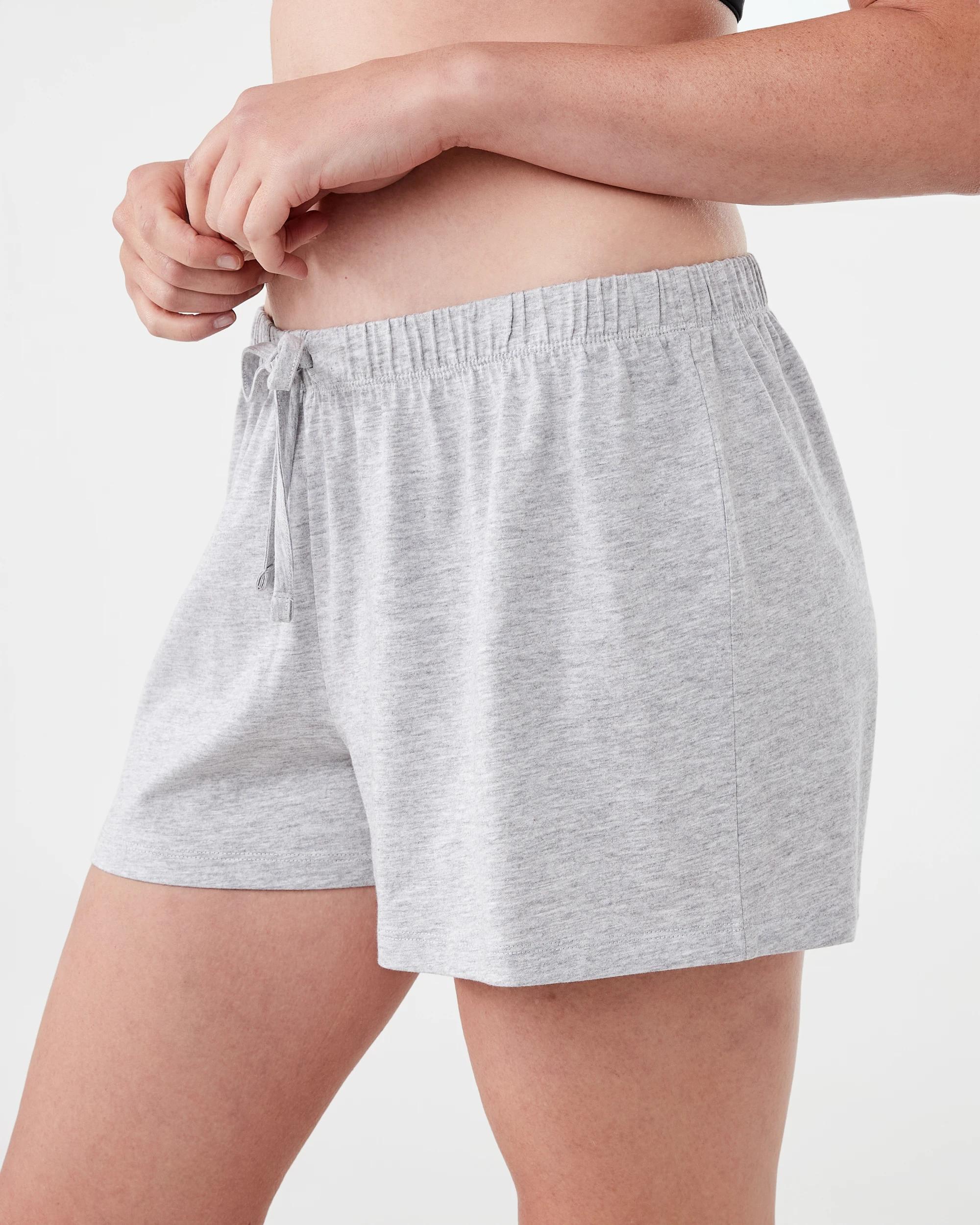 2 Cotton Knit Sleep Shorts SILVER MARLE, 2 of 5