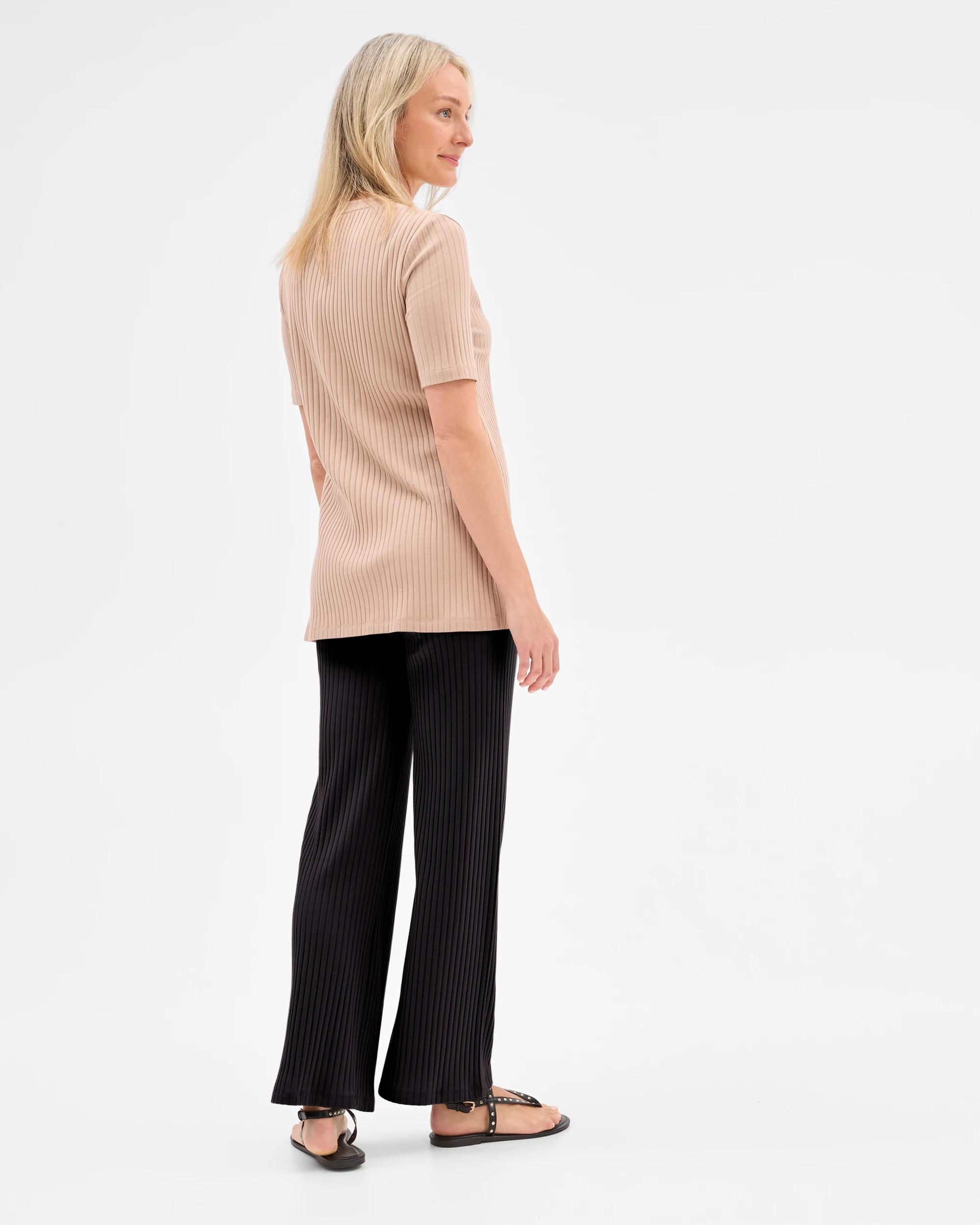 7 Target Maternity Over The Belly Rib Knit Lounge Pants BLACK, 7 of 7