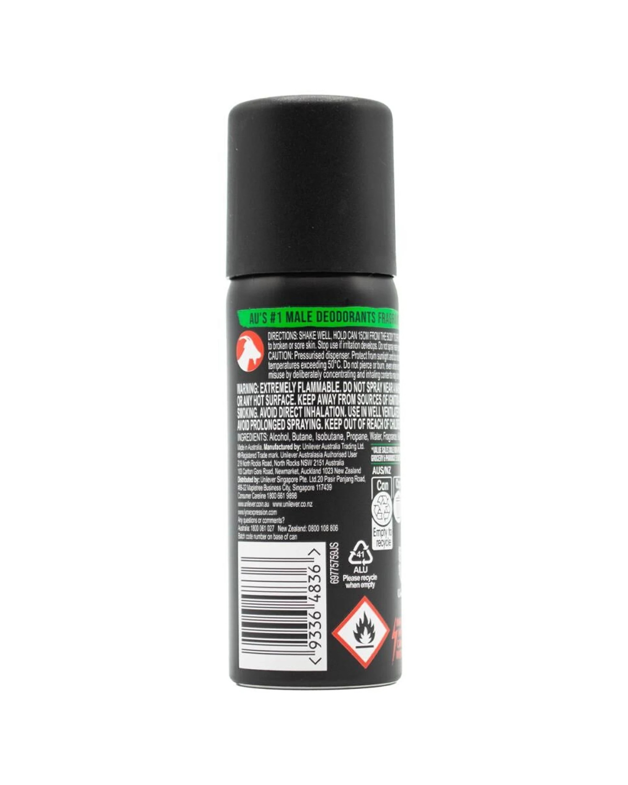3 Lynx Men Deodorant Body Spray Africa Greatest Of All Time Mini 50ml - Black, 3 of 4