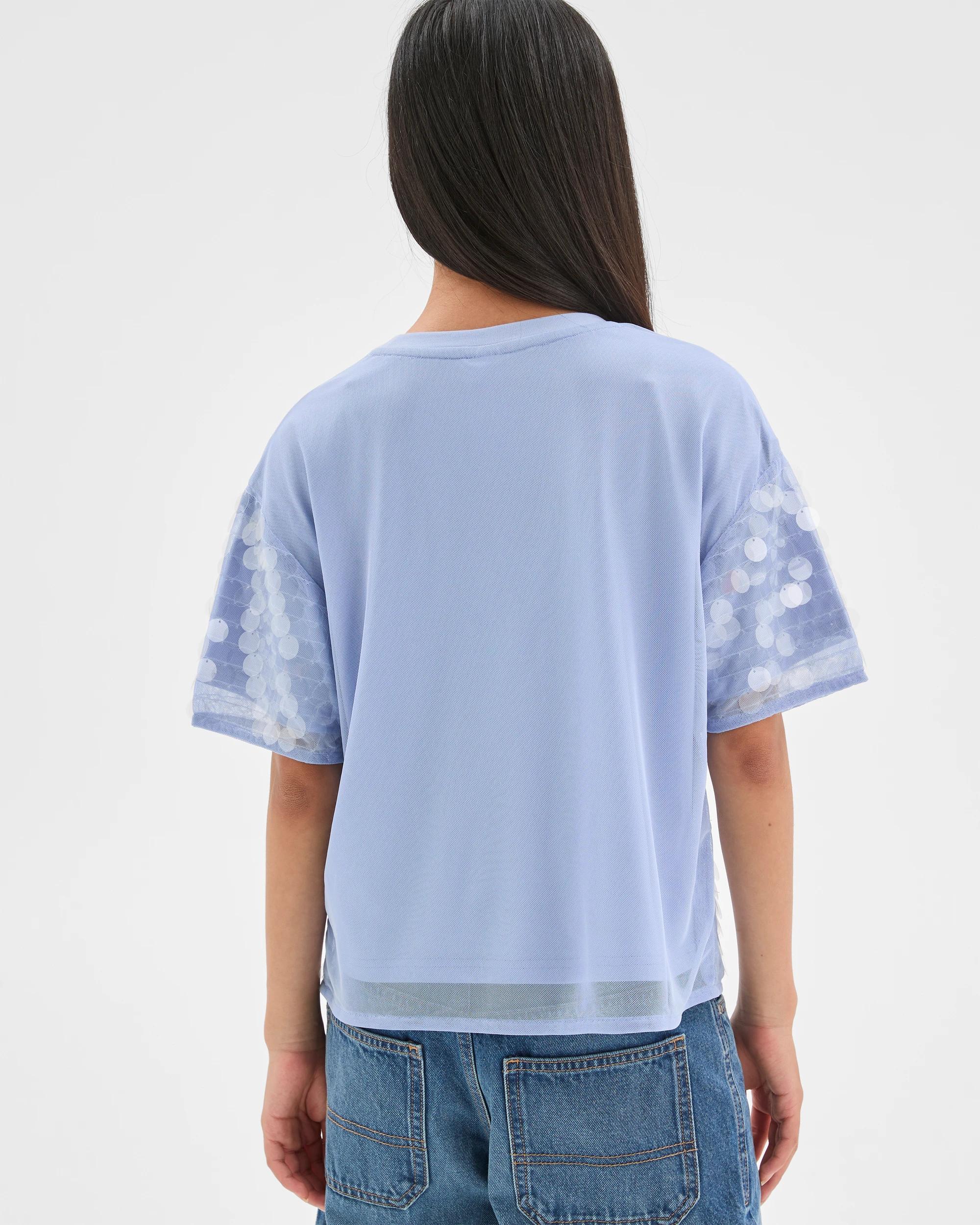 4 Target Kids Sequin Short Sleeve T-Shirt BLUE, 4 of 6