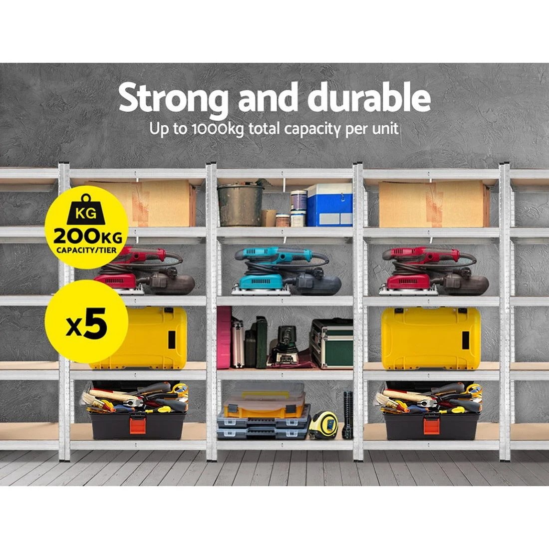 1 Giantz 5x1.8M Garage Shelving Warehouse Rack Pallet Racking Storage Shelf - Multi, 1 of 5