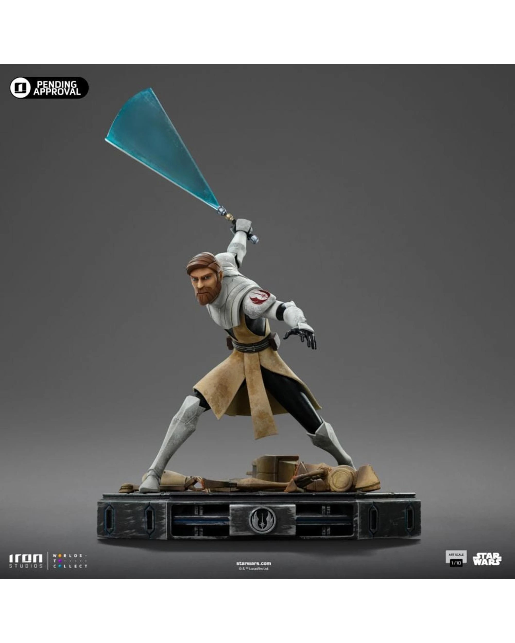 2 Star Wars Clone Wars Obi-Wan Kenobi 1:10 Scale Statue, 2 of 10