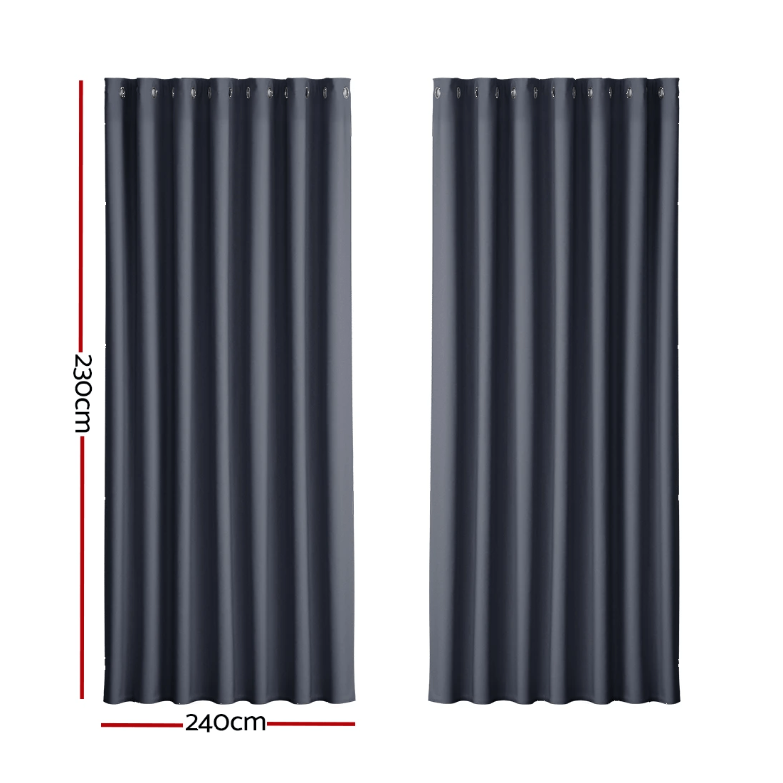 2 Artiss 2X Blockout Curtains Eyelet 240x230cm - Black, 2 of 6