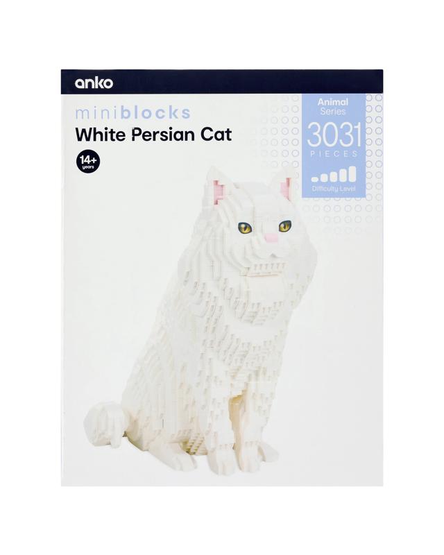 3031 Piece Mini Blocks: Animal Series White Persian