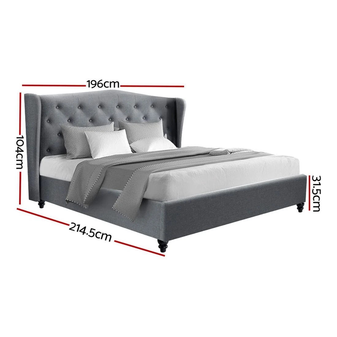 2 Artiss Bed Frame King Size
 - grey, 2 of 10