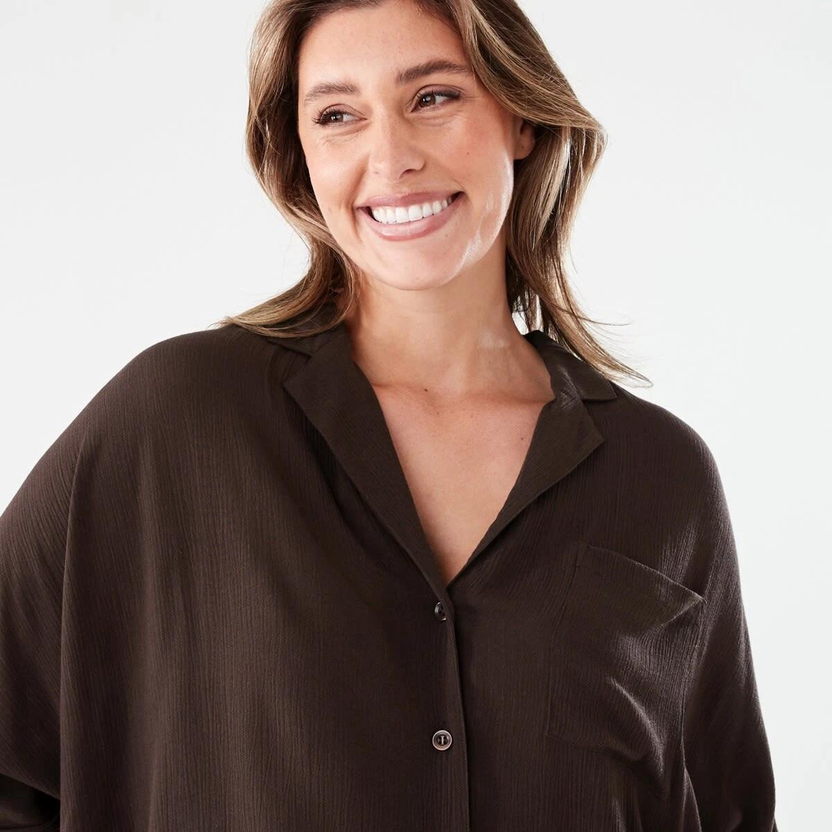 4 Short Dolman Sleeve Shirt MELTED CHOCOLATE, 4 of 5