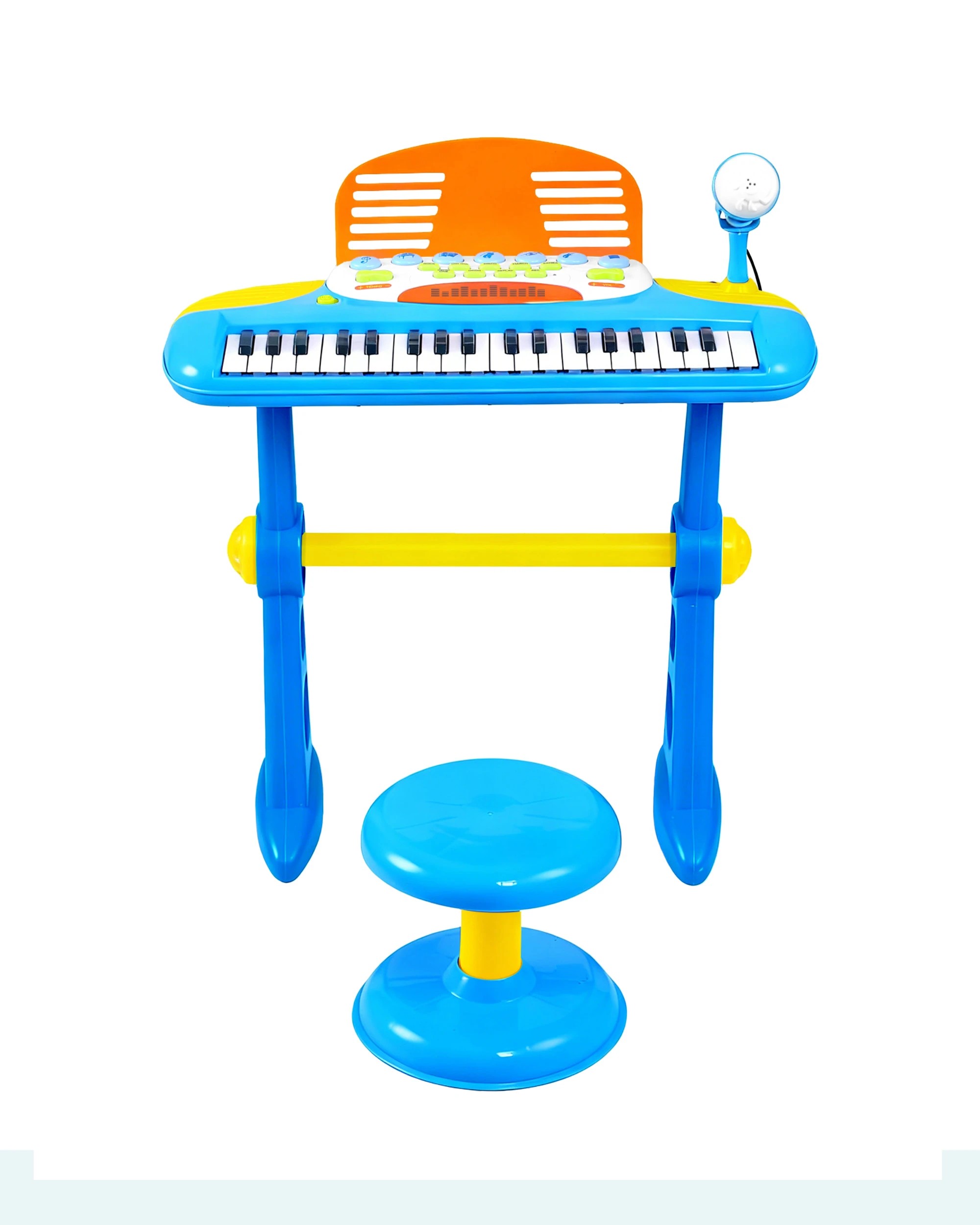 3 Keezi Kids Piano Keyboard 37 Keys Electronic Musical Instrument Set w/ Stool - Blue, 3 of 7
