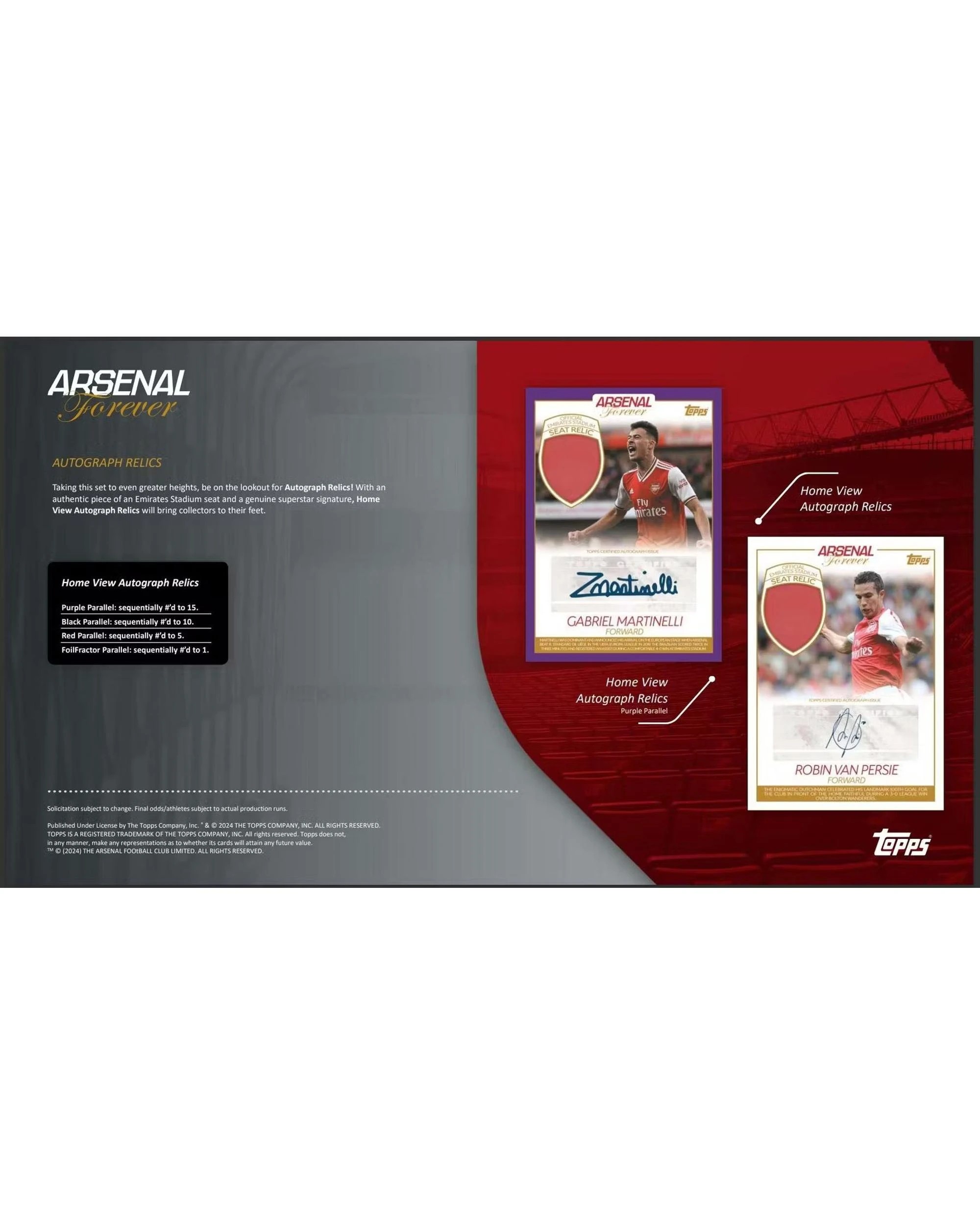 6 Topps 2023 / 2024 Arsenal FC Forever Soccer Hobby Box, 6 of 6