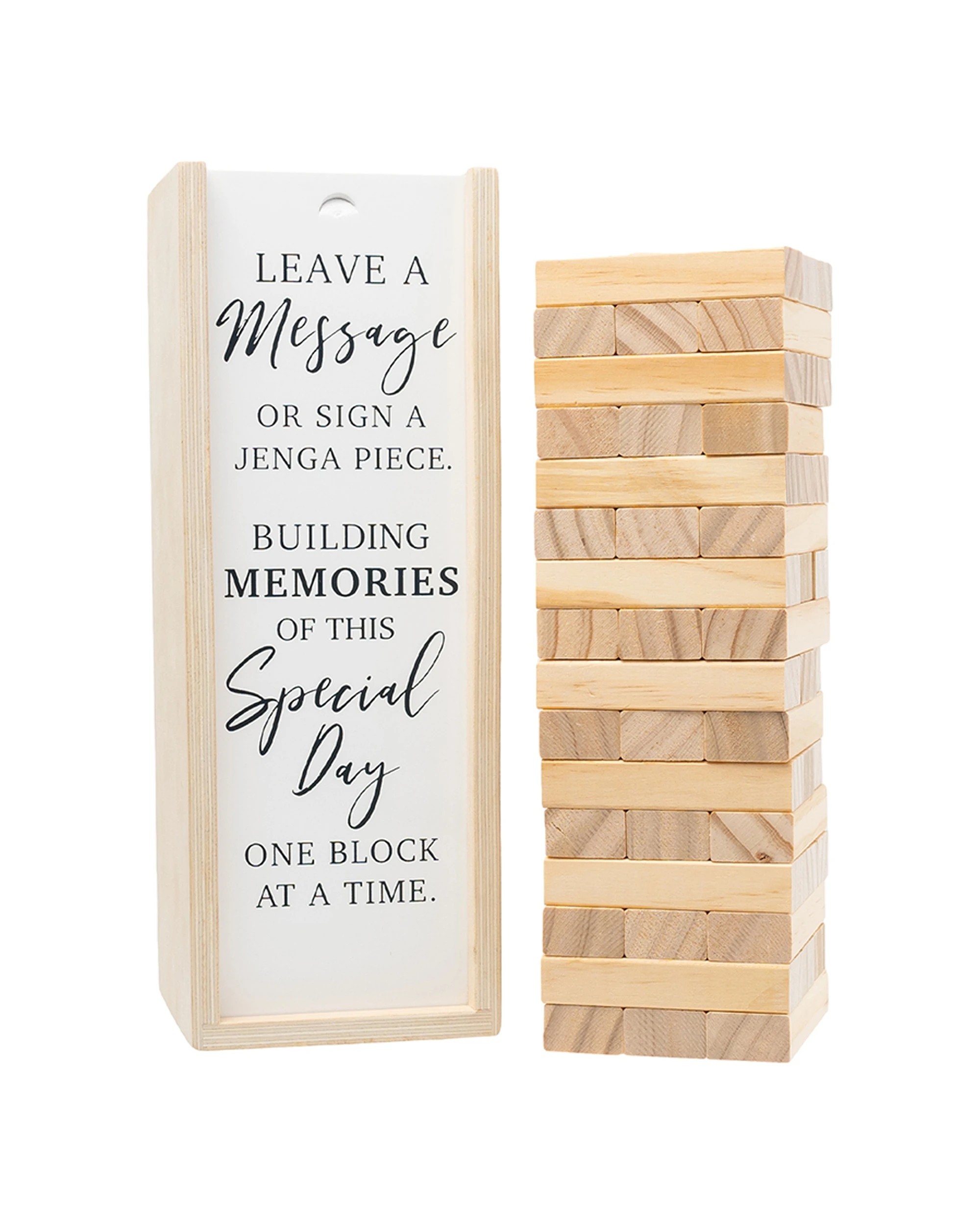 2 Wedding Wooden 26.5x10cm Decorative Signature Block Engagement Event Decor Cream
 - Beige, 2 of 4