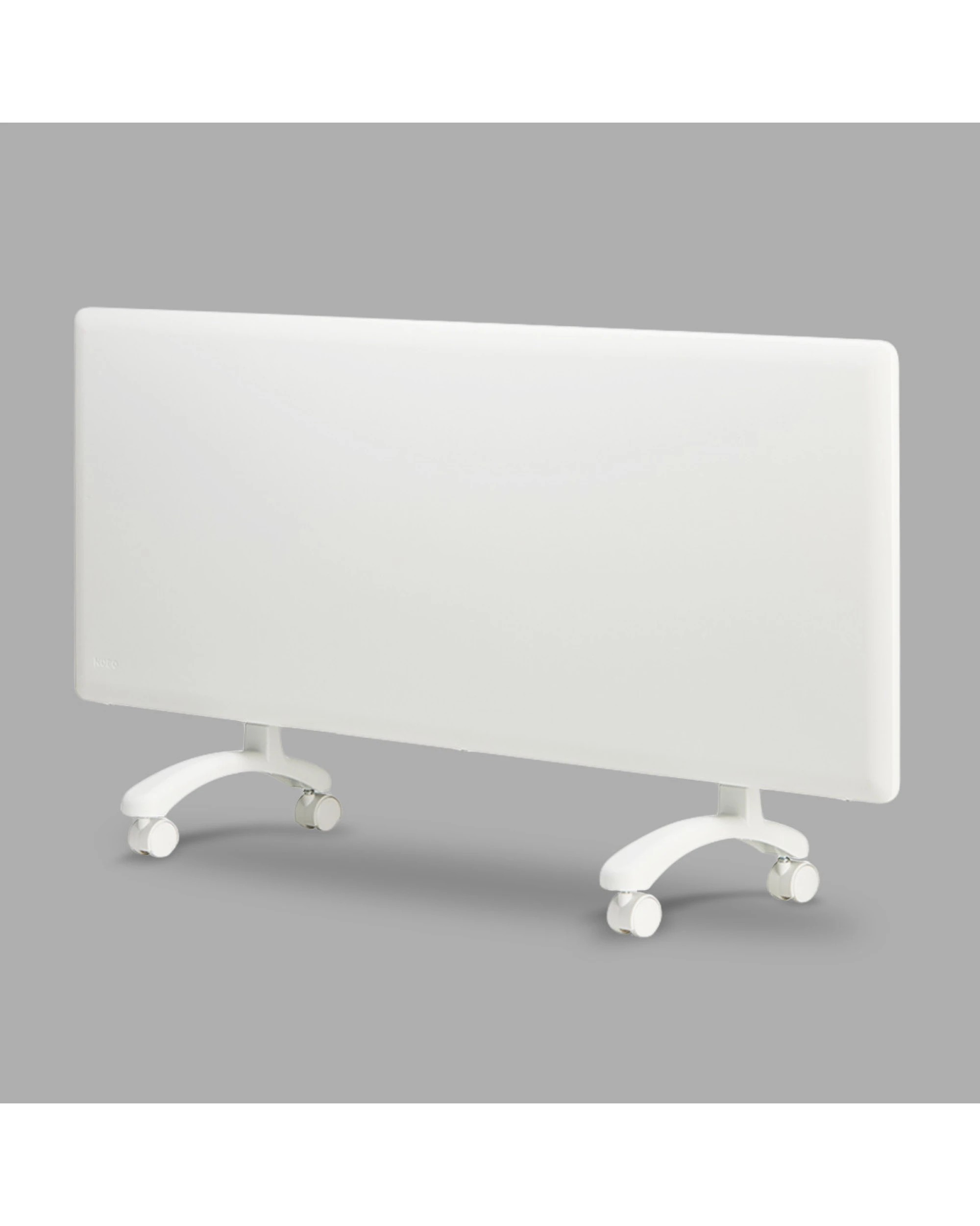 2 Nobo 1500W Electric Panel Heater with Thermostat and Castors - White, 2 of 8