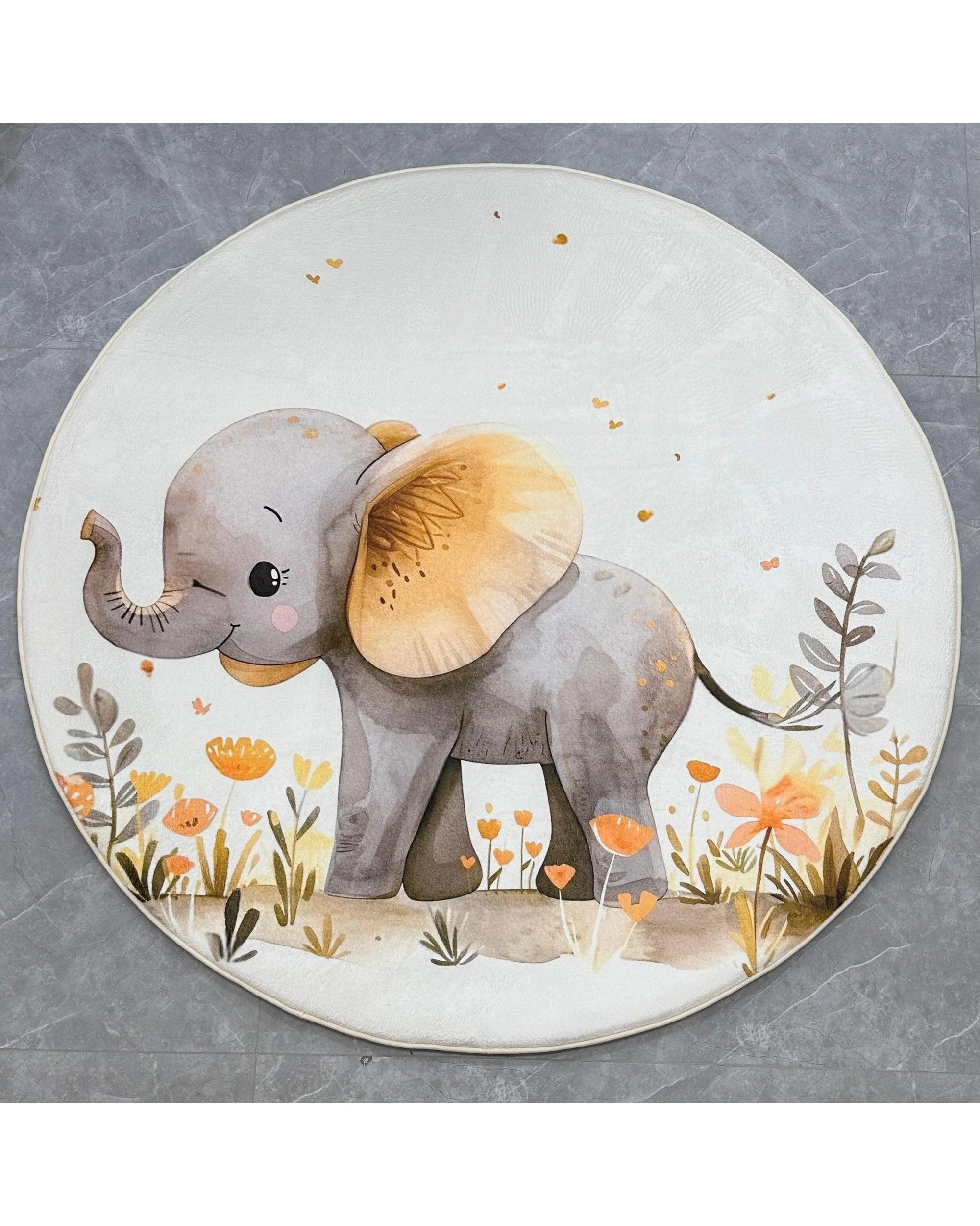 3 La Grace Home Elephant Plush Mat - 120x120cm, 3 of 5