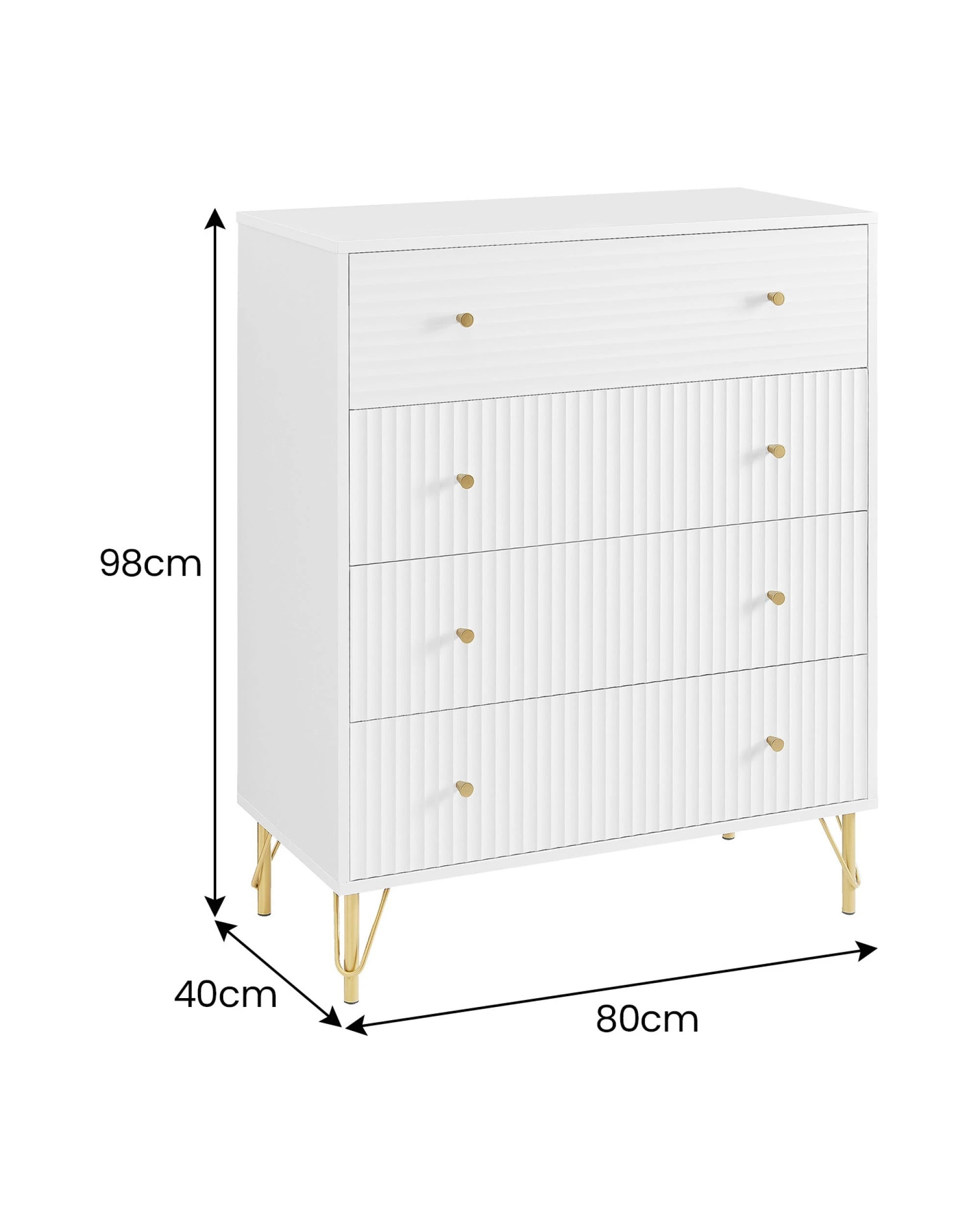3 Sarantino Rocco Chest of Drawers - White, 3 of 9
