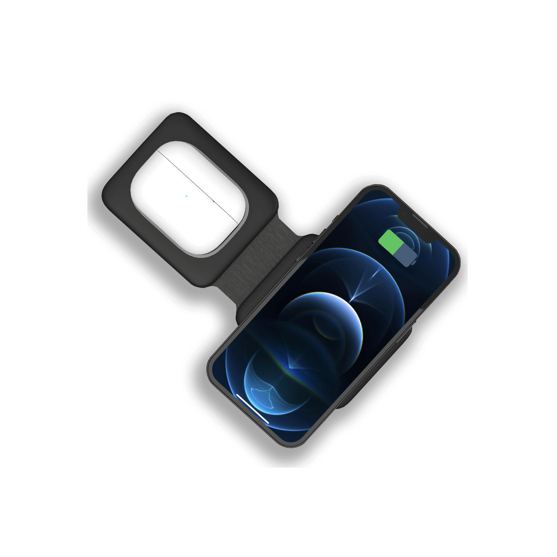 1 TODO 2 in 1 Wireless Phone Charger 15W Fast Charge Earphone QI Magnetic Charge Pad - Black, 1 of 5