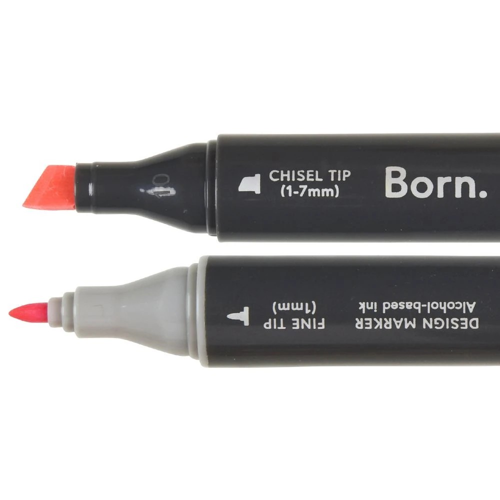 2 Born Professional Dual-Tip Artist Marker Hollyhock RV295, 2 of 4